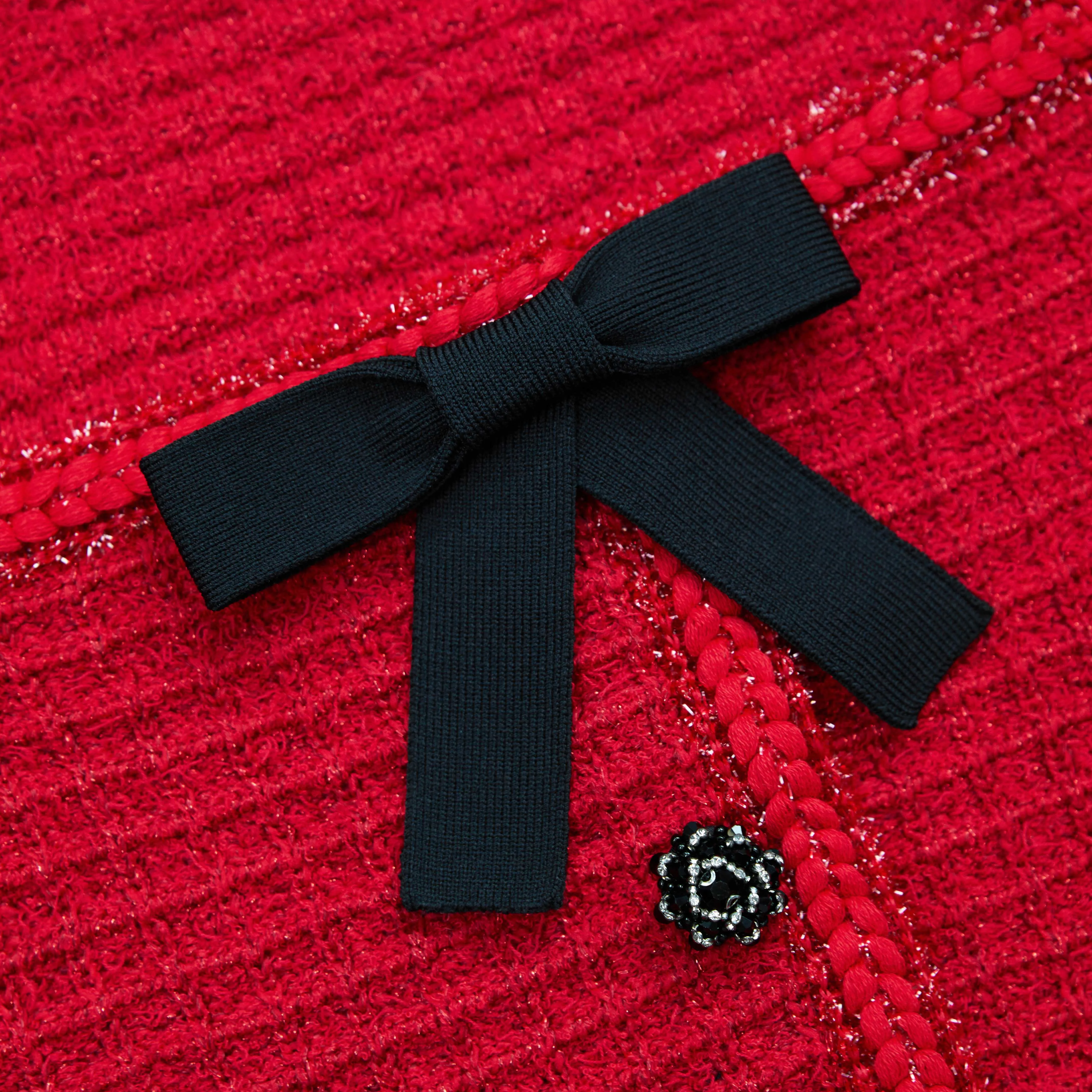 Red Knit Bow Top sold by Self-Portrait product image thumbnail 5