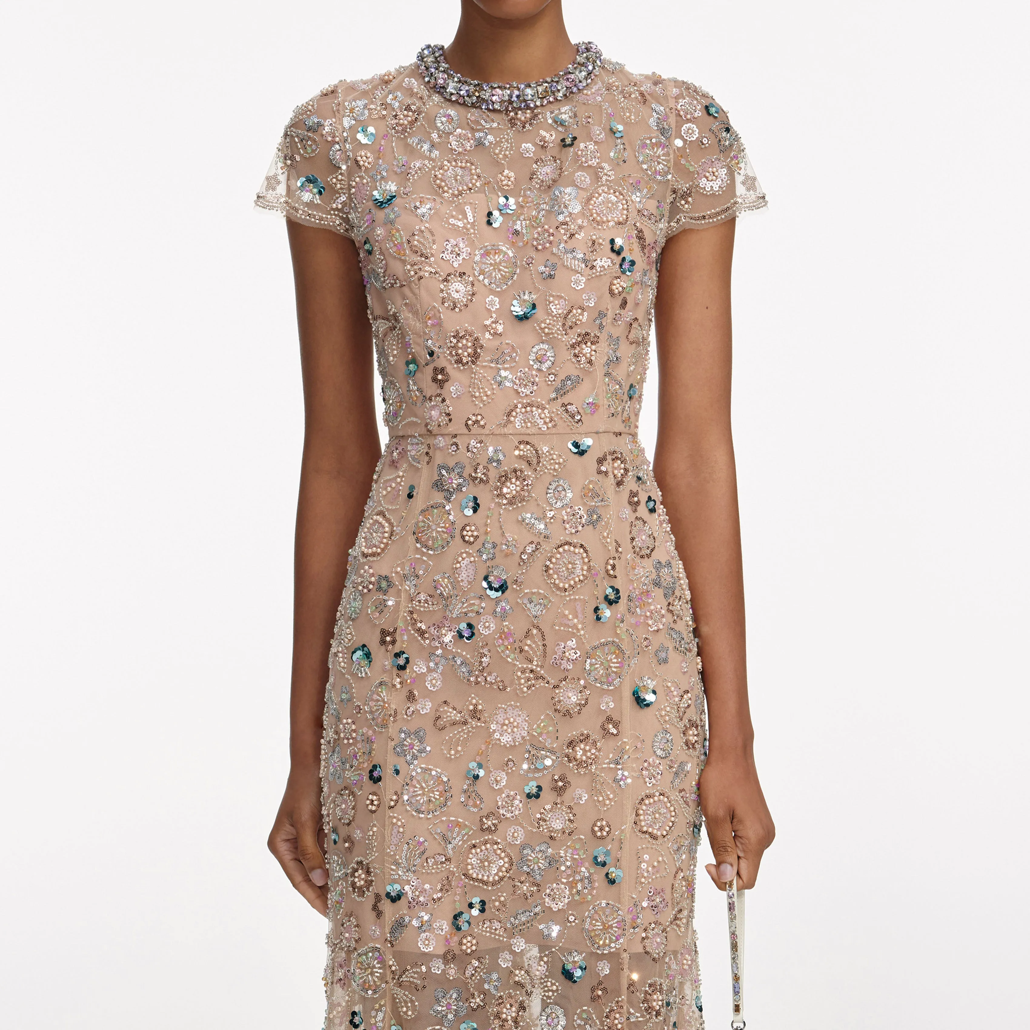 Champagne Sequin Embroidered Midi Dress sold by Self-Portrait product image thumbnail 4