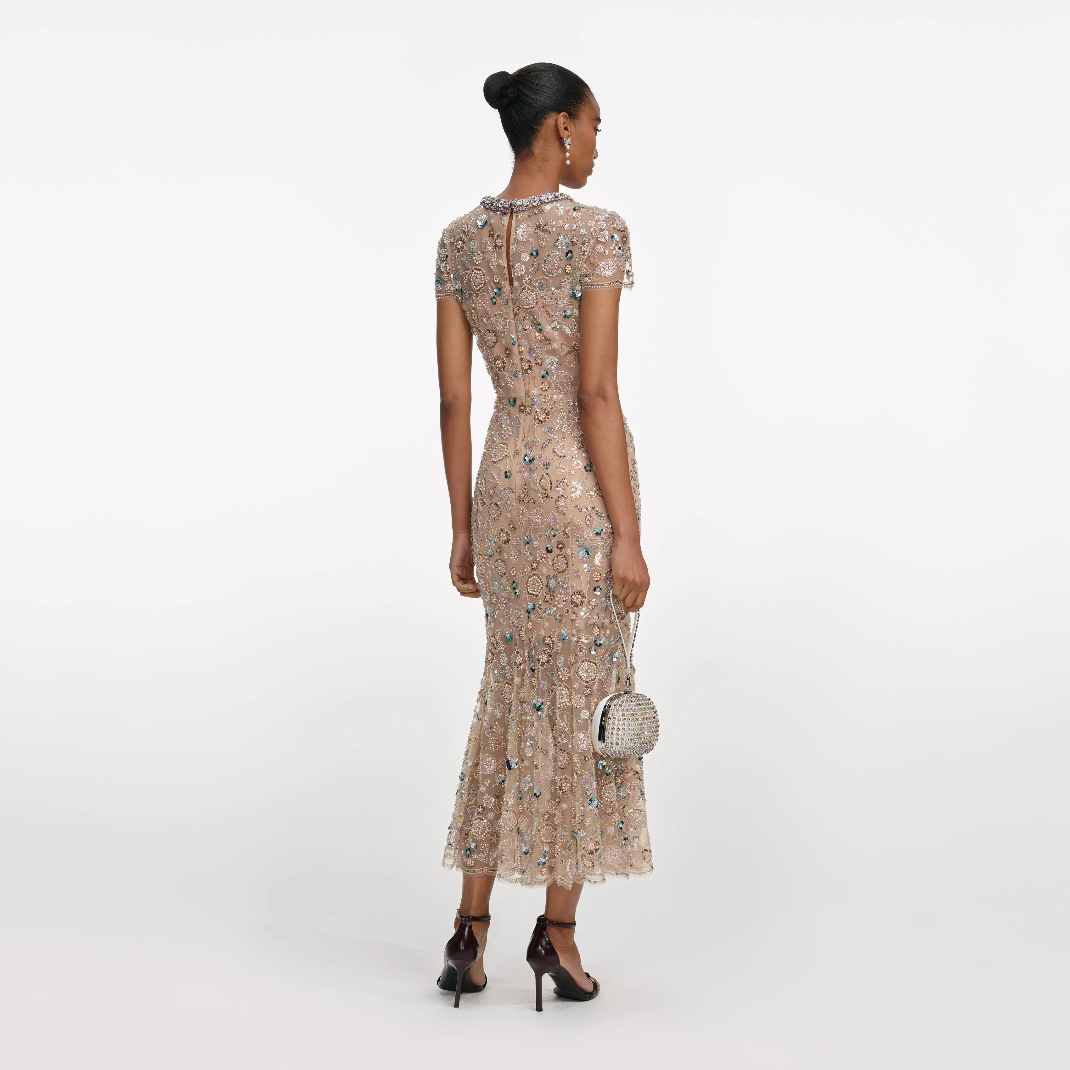 Champagne Sequin Embroidered Midi Dress sold by Self-Portrait product image thumbnail 3