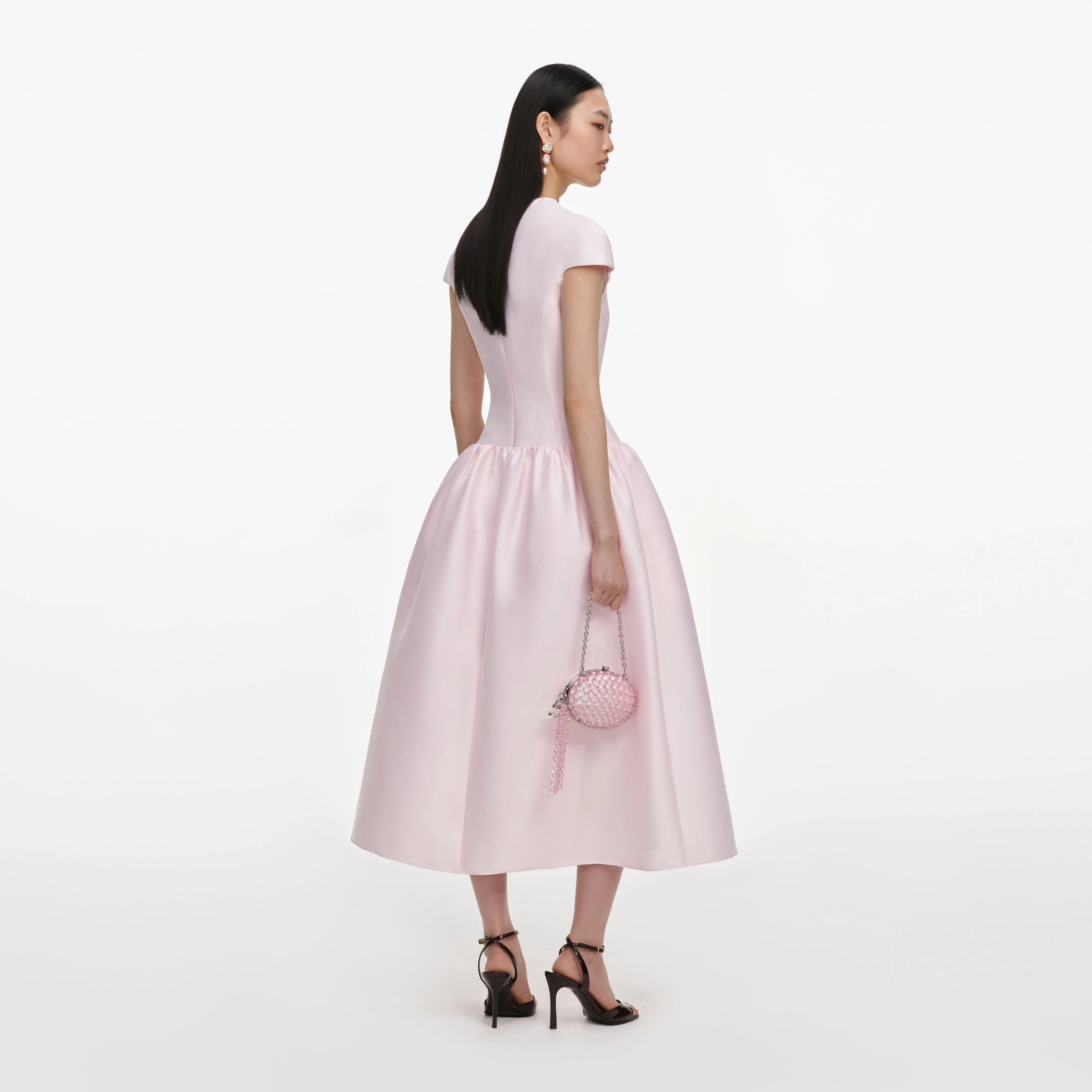 Pink Taffeta Buttoned Midi Dress sold by Self-Portrait product image thumbnail 3