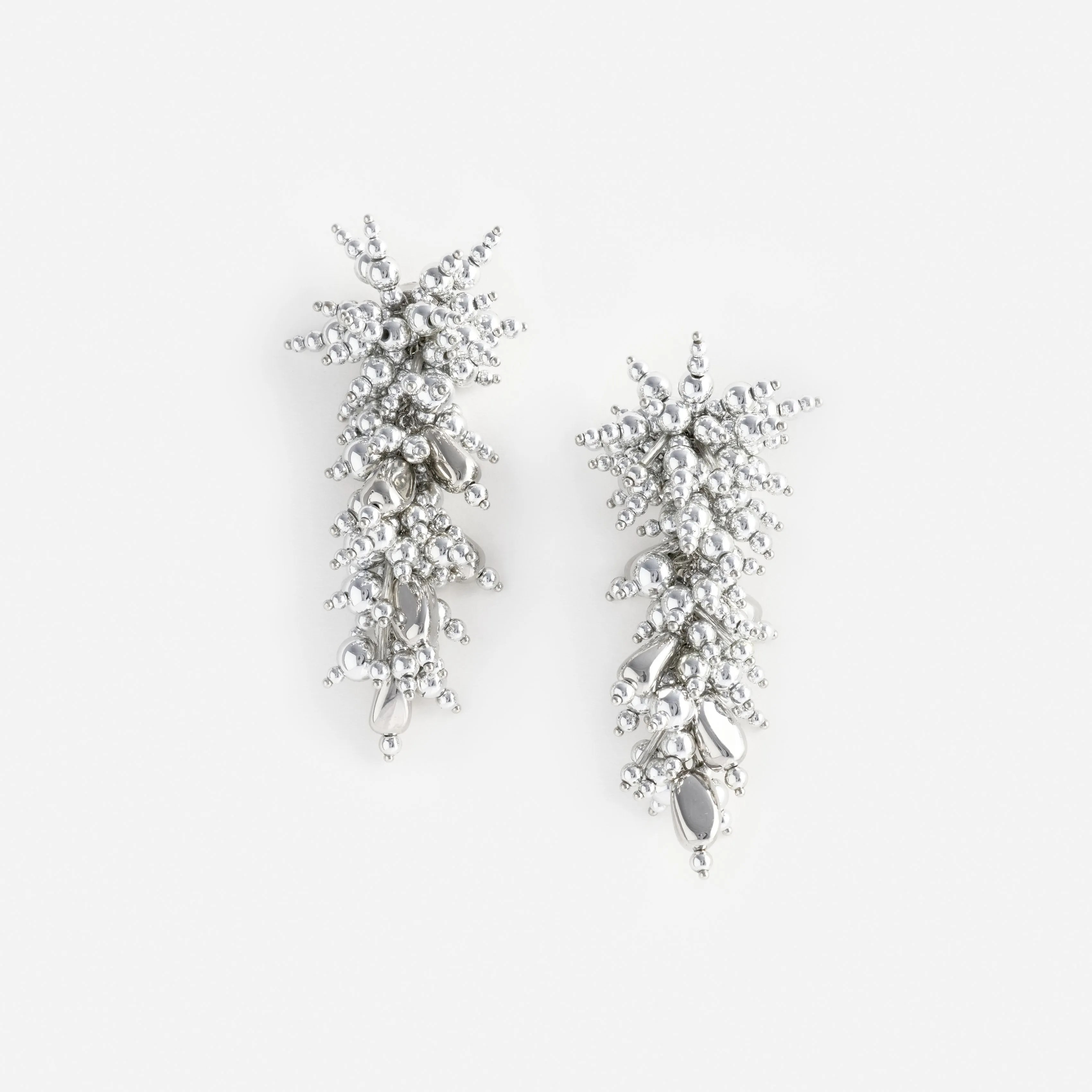 Silver Beaded Dangle Earring sold by Self-Portrait