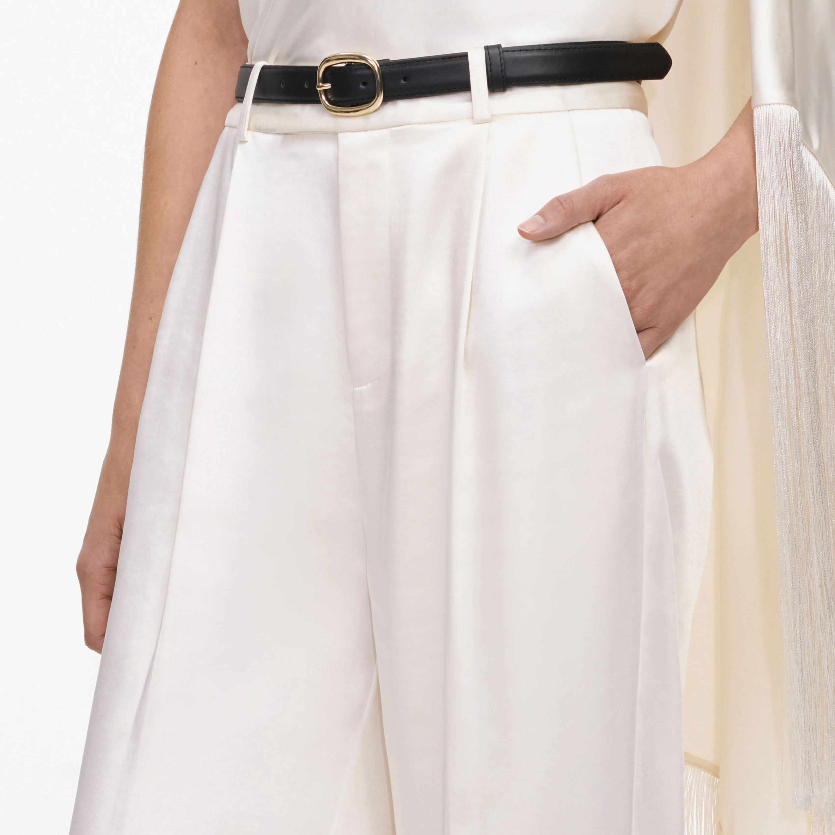 Cream Satin Trousers sold by Self-Portrait product image thumbnail 5