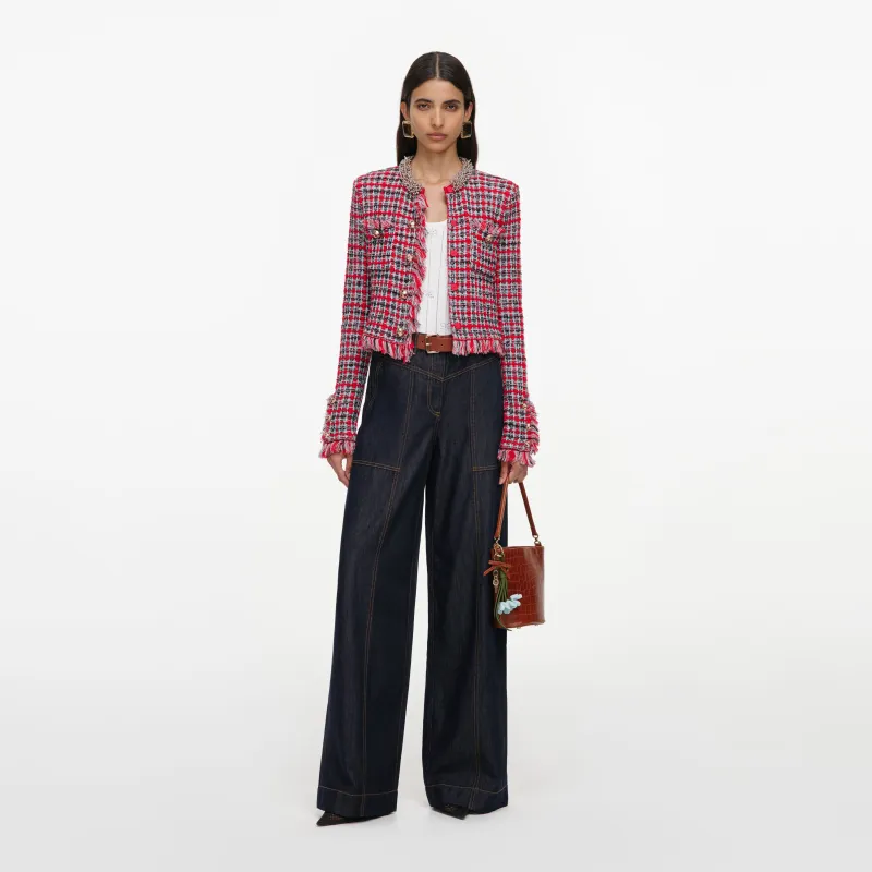 Indigo Denim Straight Leg Jeans made by Self-Portrait
