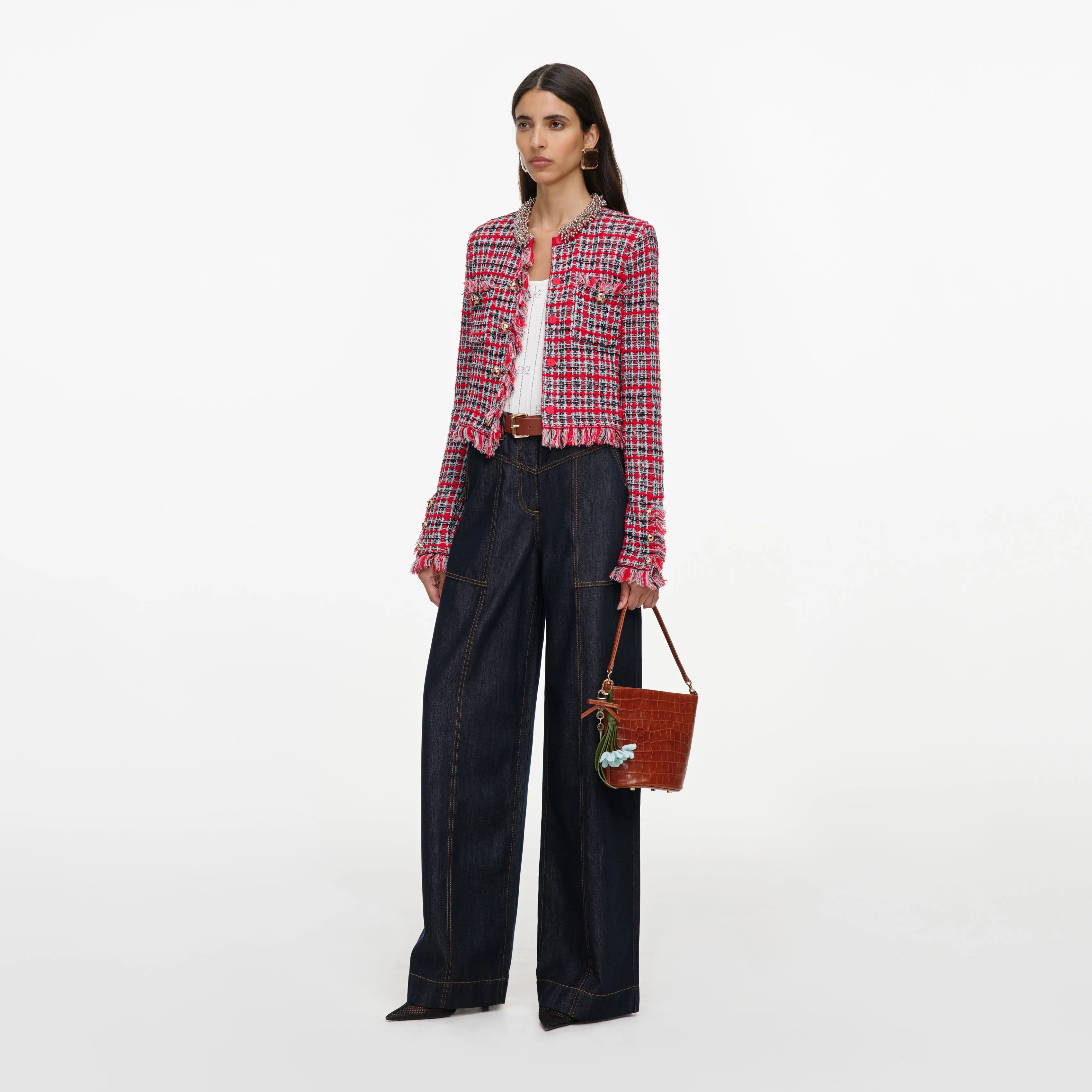 Indigo Denim Straight Leg Jeans sold by Self-Portrait product image thumbnail 2