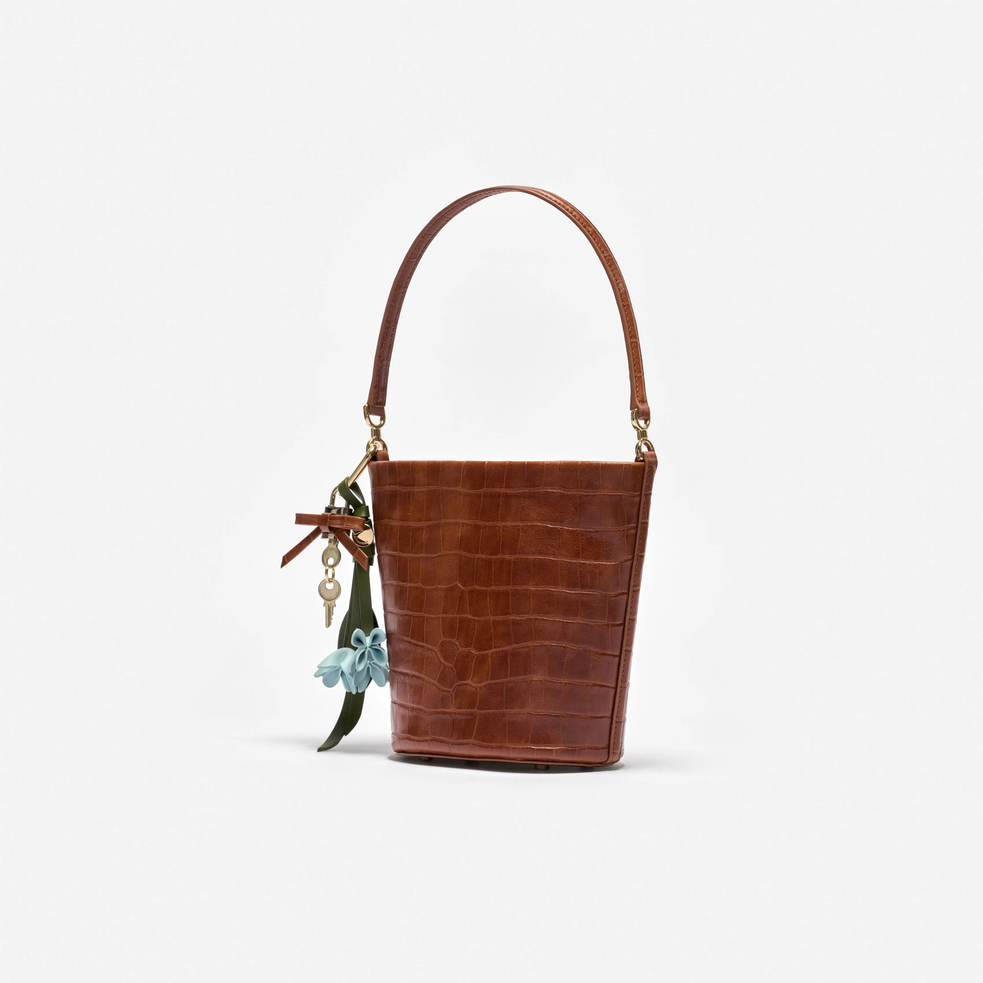 Brown Leather Bucket Bag sold by Self-Portrait product image thumbnail 2