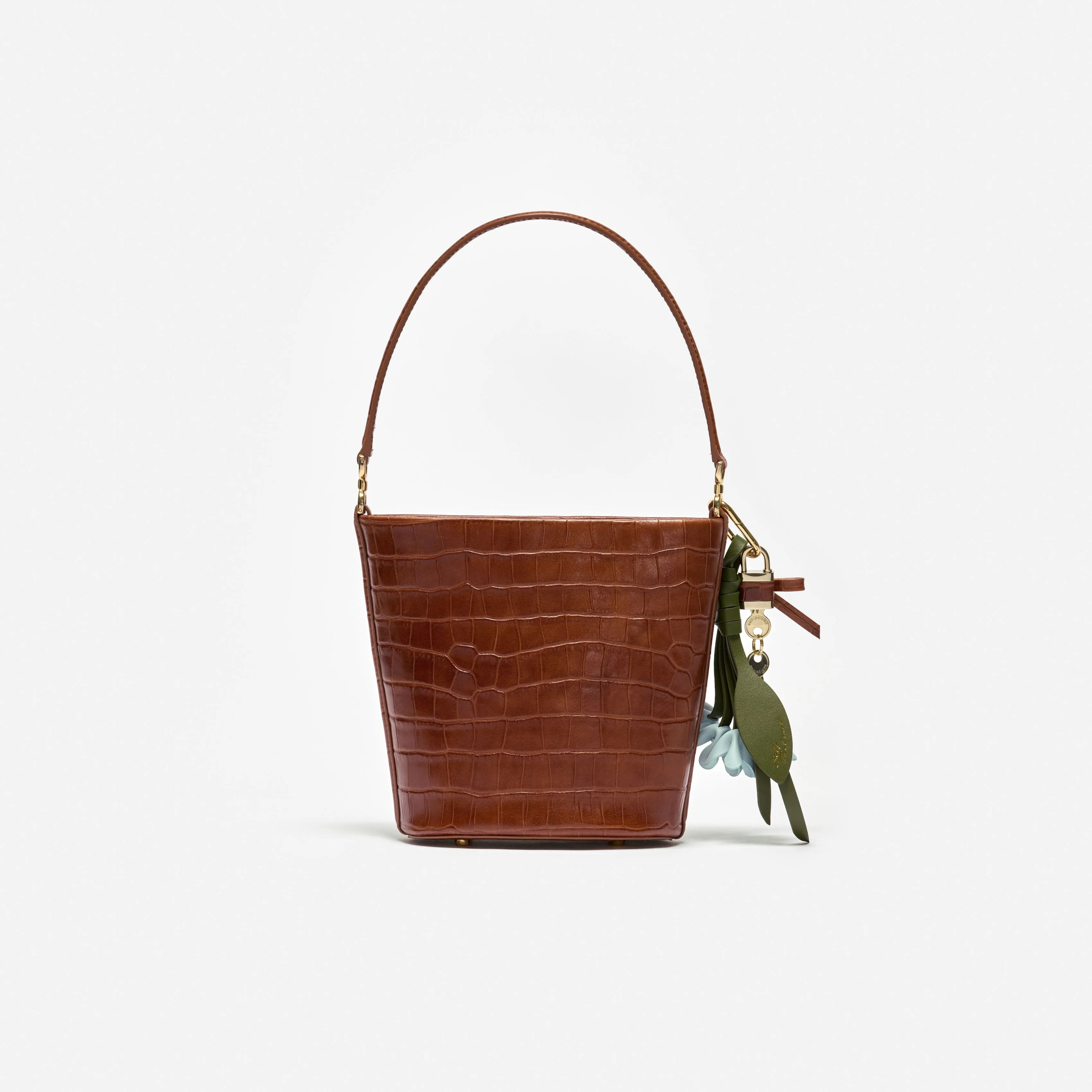 Brown Leather Bucket Bag sold by Self-Portrait product image thumbnail 3