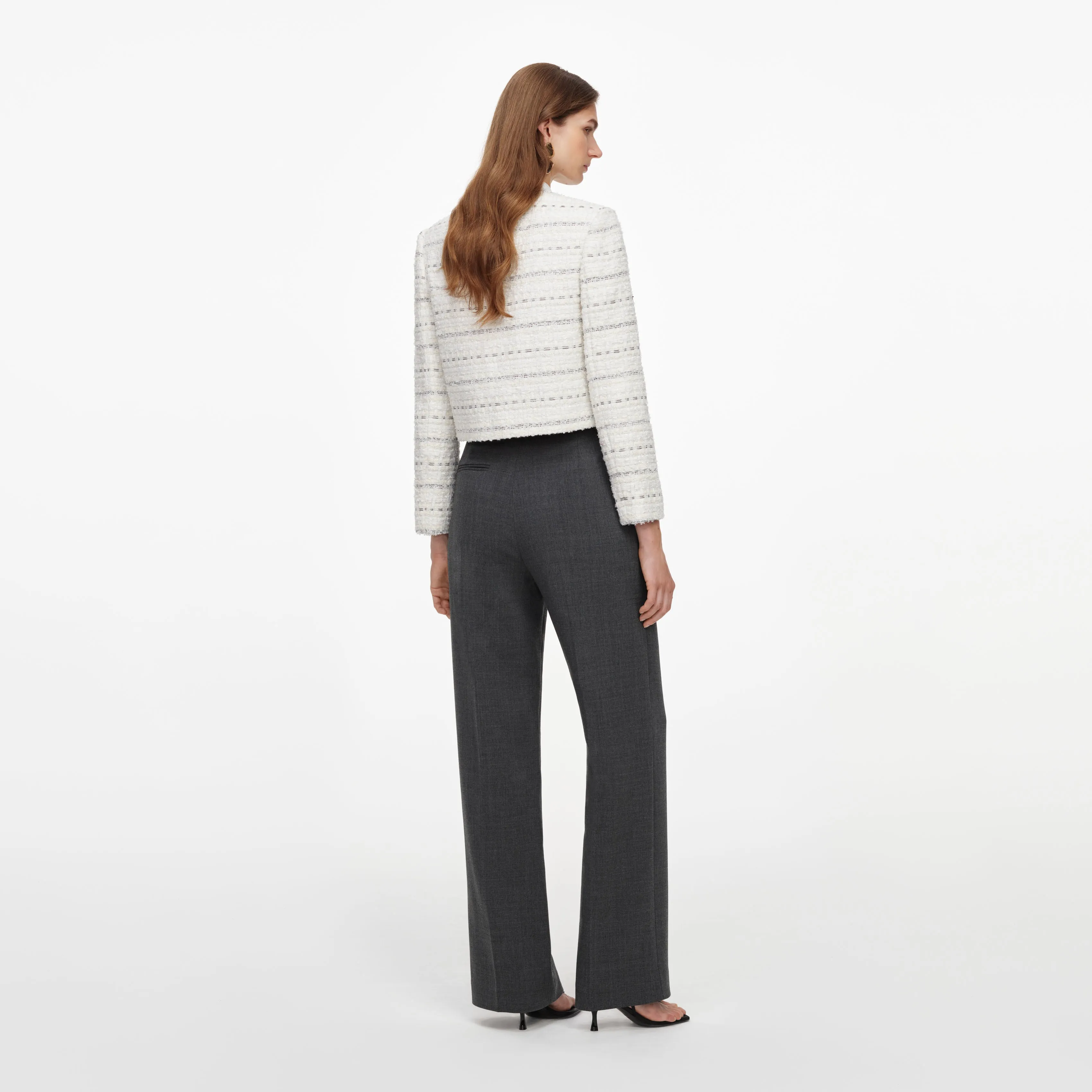 White Boucle Boxy Jacket sold by Self-Portrait product image thumbnail 3