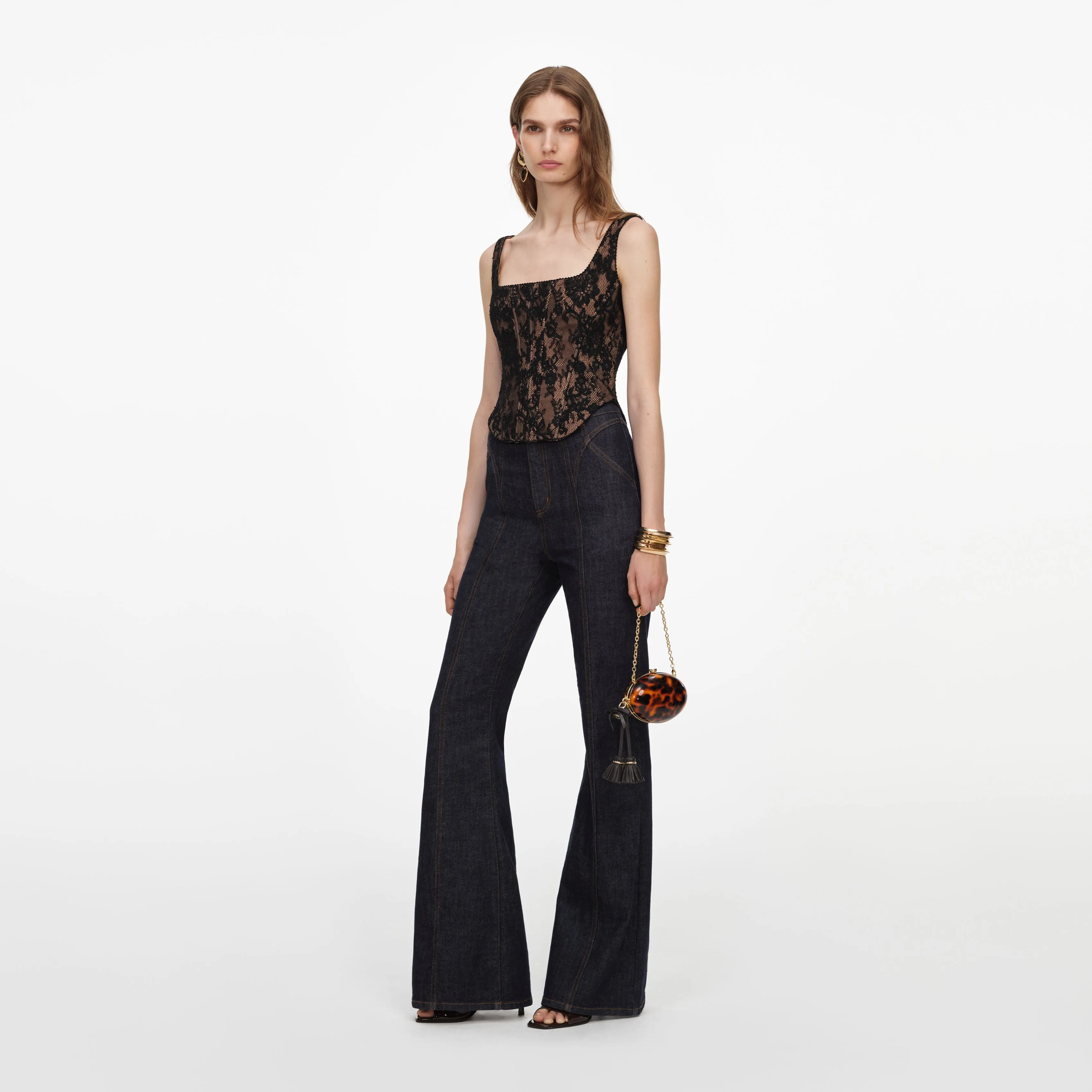 Black Lace Corset Top sold by Self-Portrait product image thumbnail 2