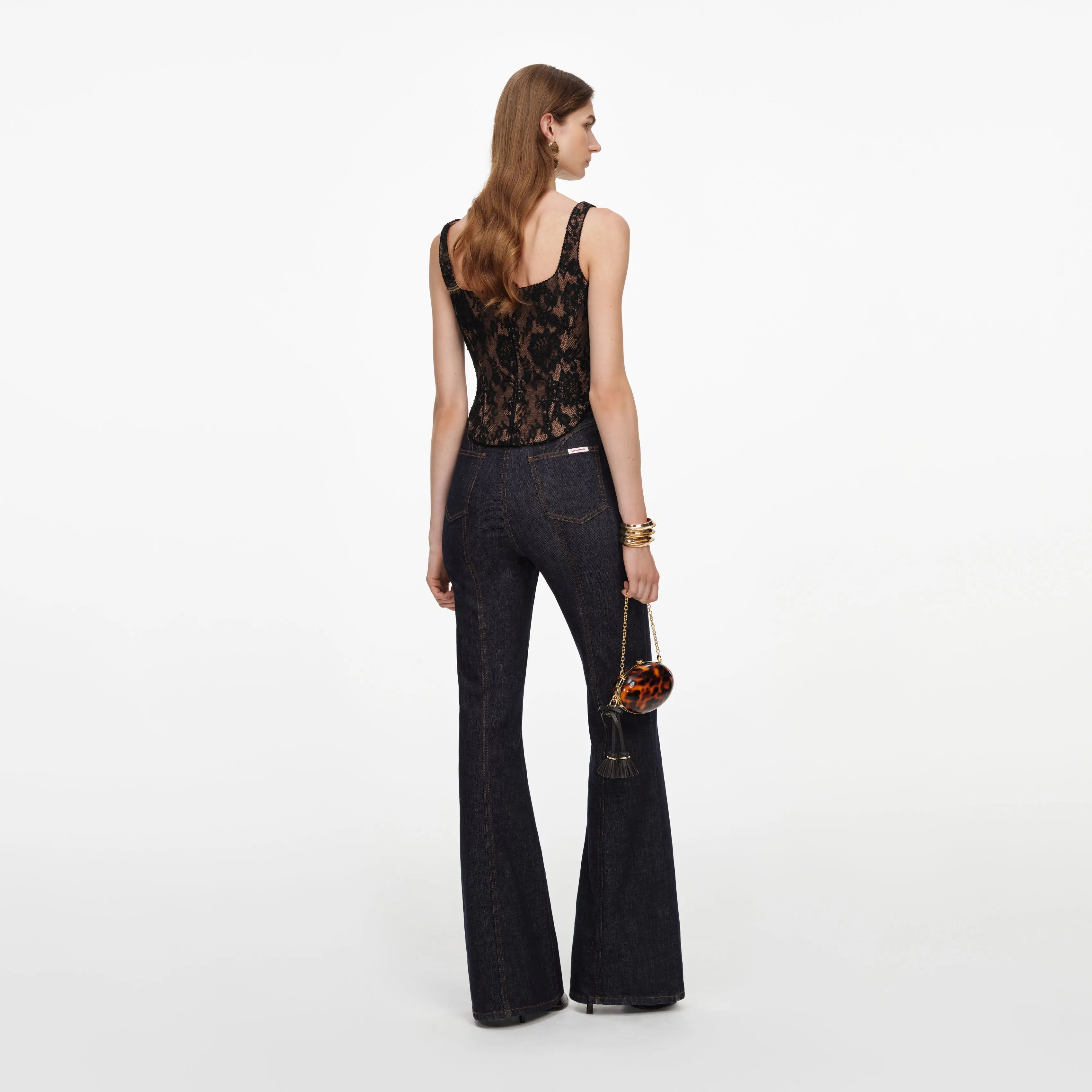 Black Lace Corset Top sold by Self-Portrait product image thumbnail 3