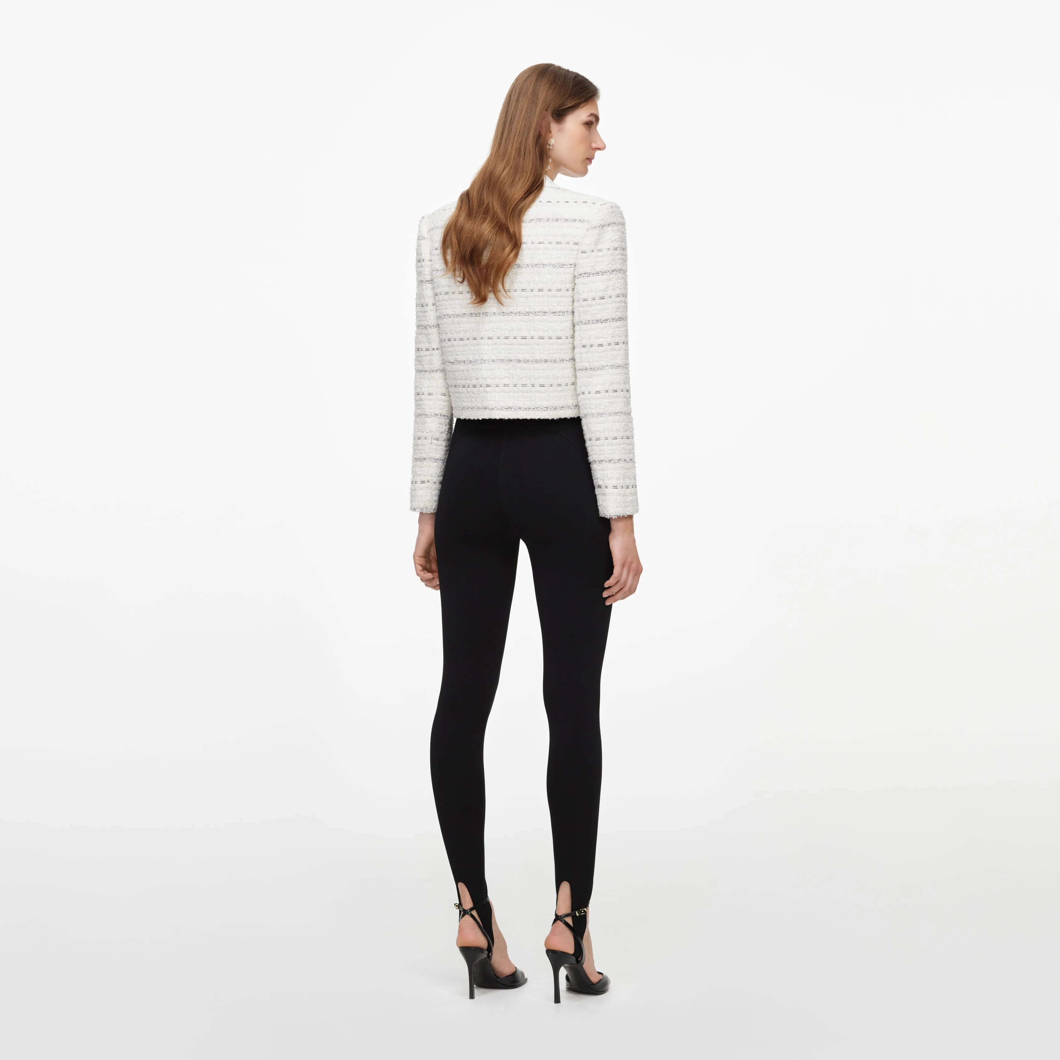 Black Knit Stirrup Leggings sold by Self-Portrait product image thumbnail 3