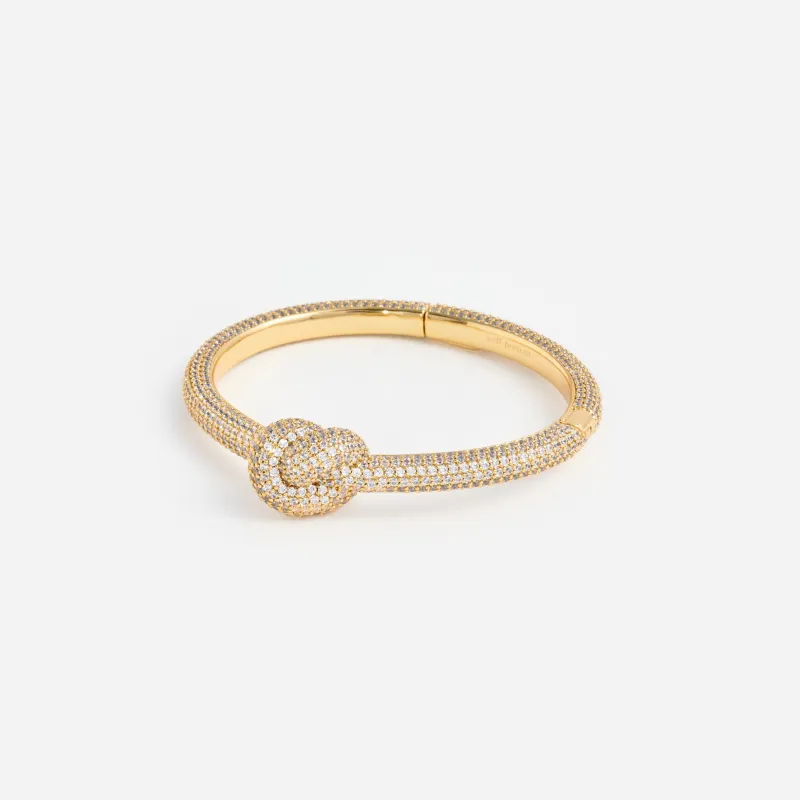 Gold Crystal Knot Bangle made by Self-Portrait