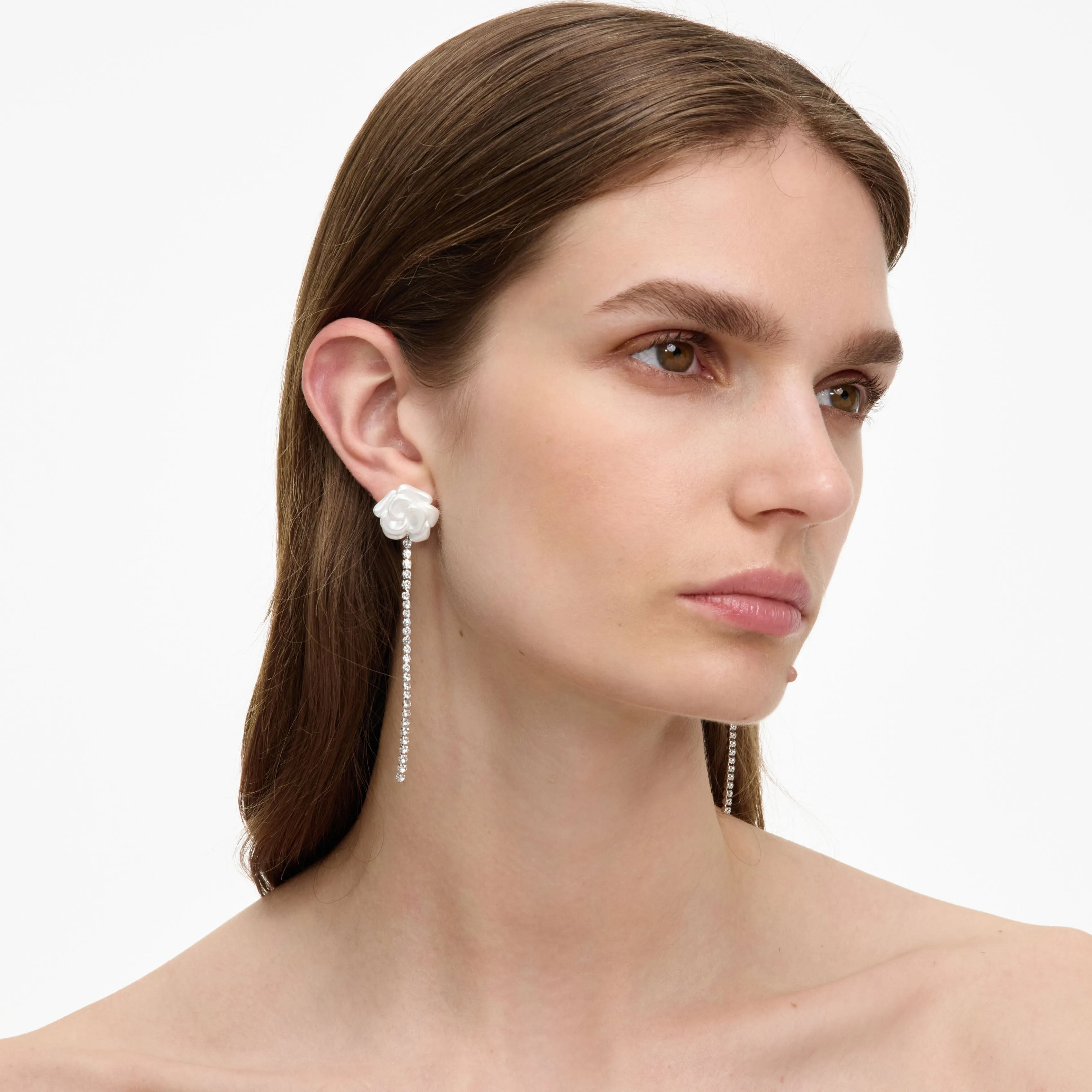 Pearl Flower Crystal Droplet Earring sold by Self-Portrait product image thumbnail 2