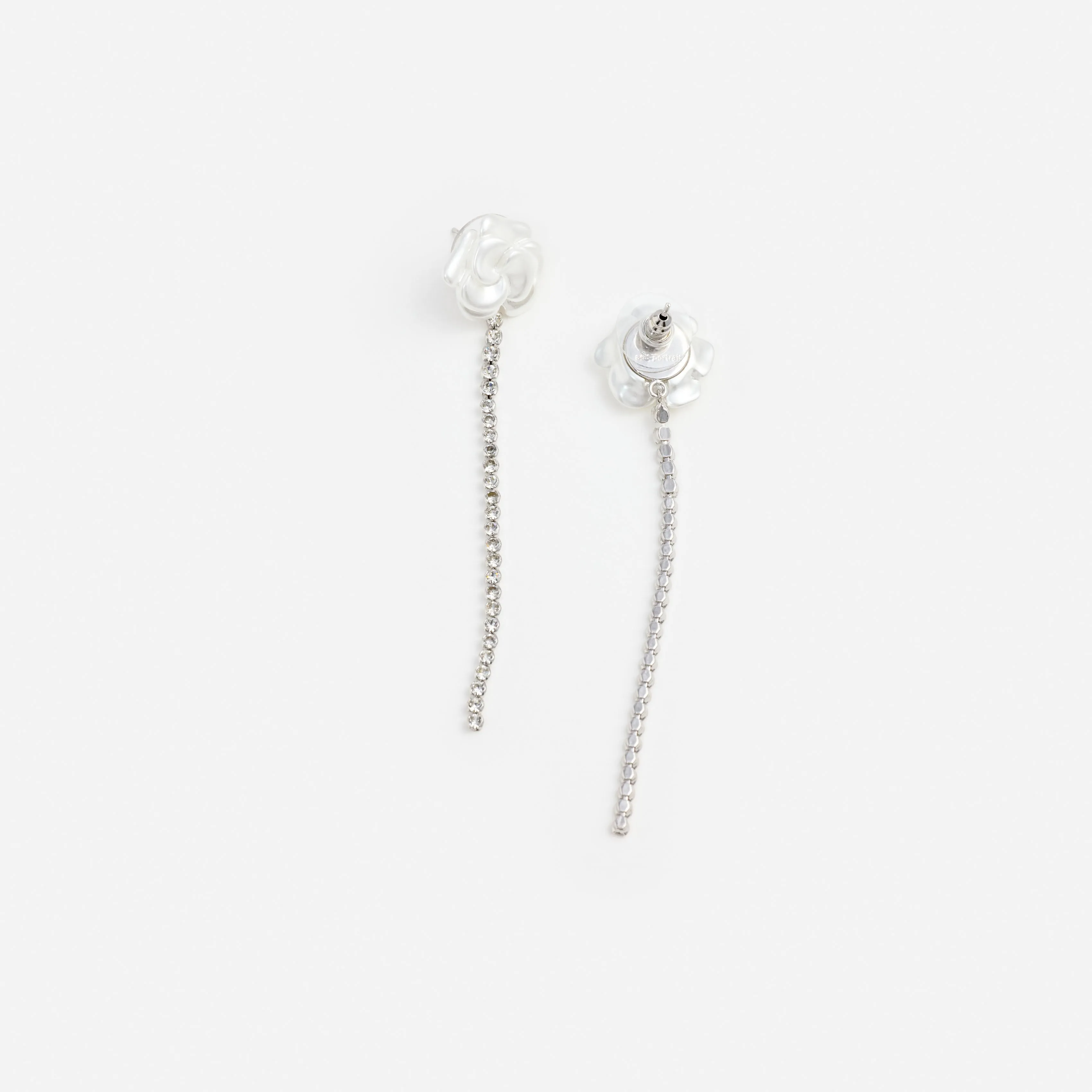Pearl Flower Crystal Droplet Earring sold by Self-Portrait product image thumbnail 3