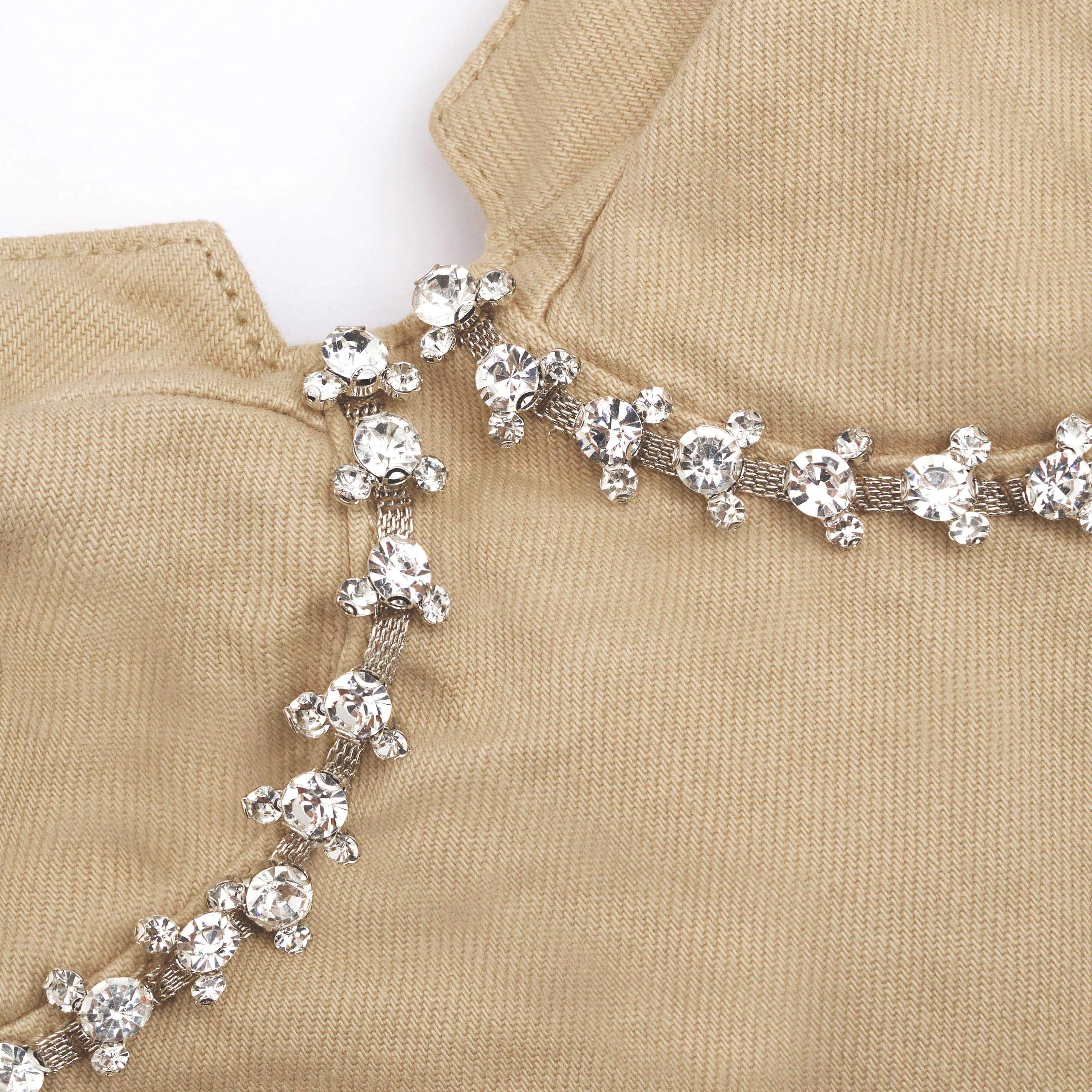Beige Diamante Denim Mini Dress sold by Self-Portrait product image thumbnail 5
