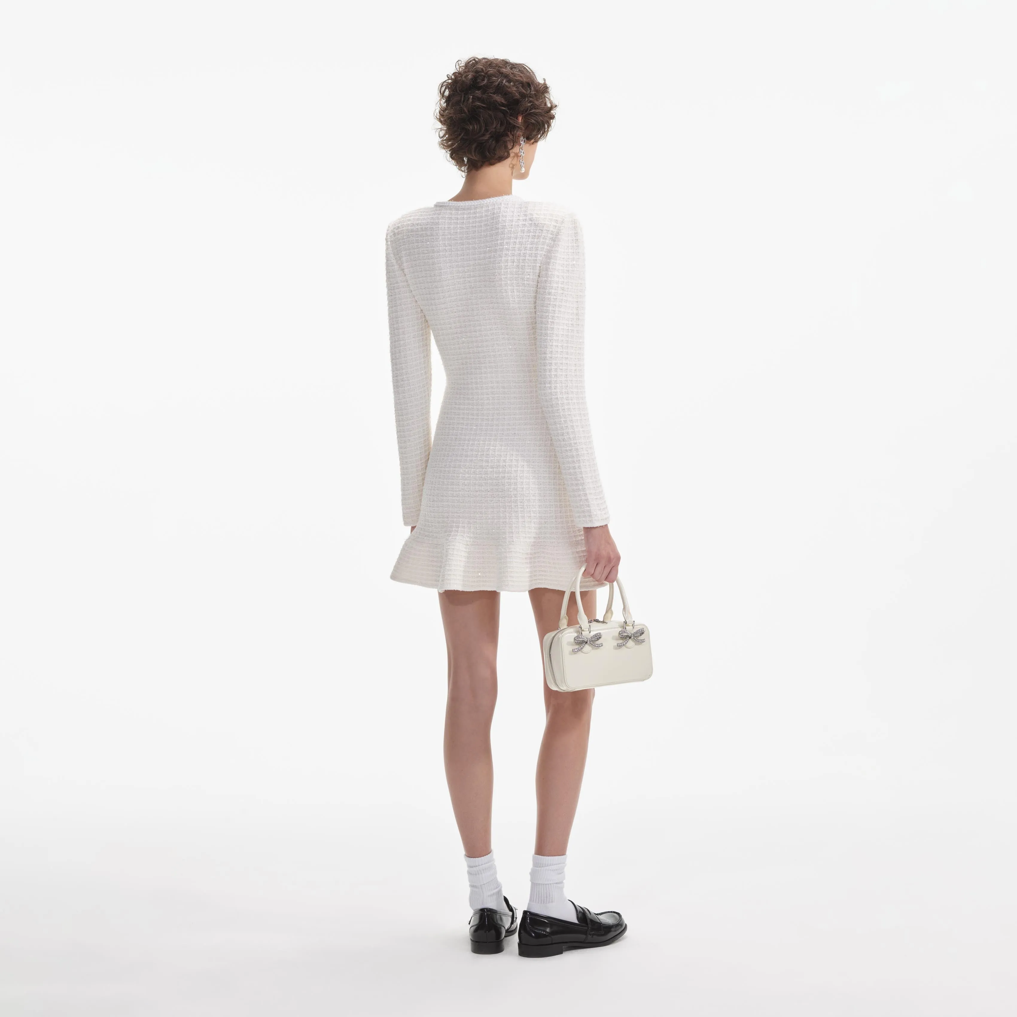 Cream Buttoned Knit Mini Dress sold by Self-Portrait product image thumbnail 3