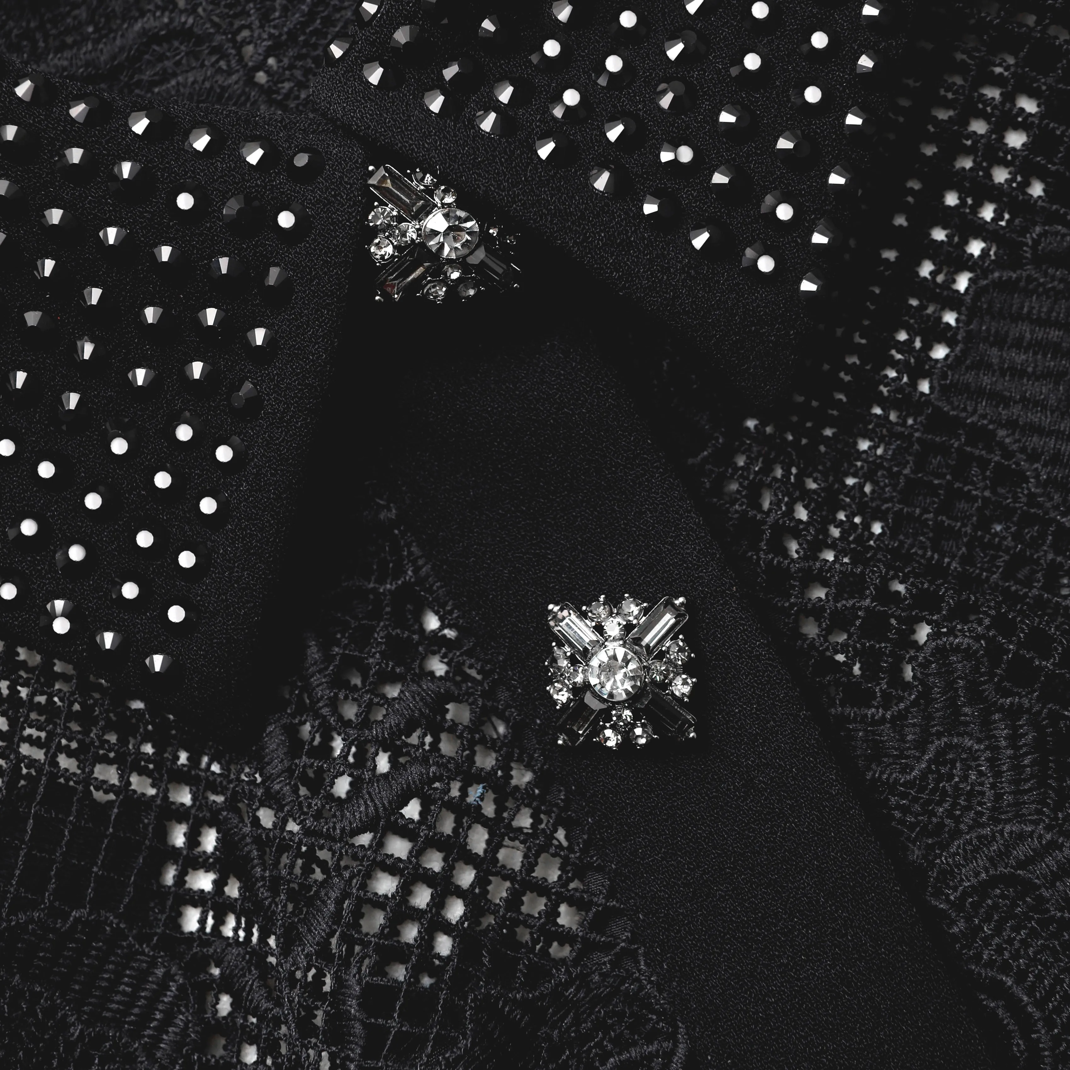 Black Lace Diamante Midi Dress sold by Self-Portrait product image thumbnail 5