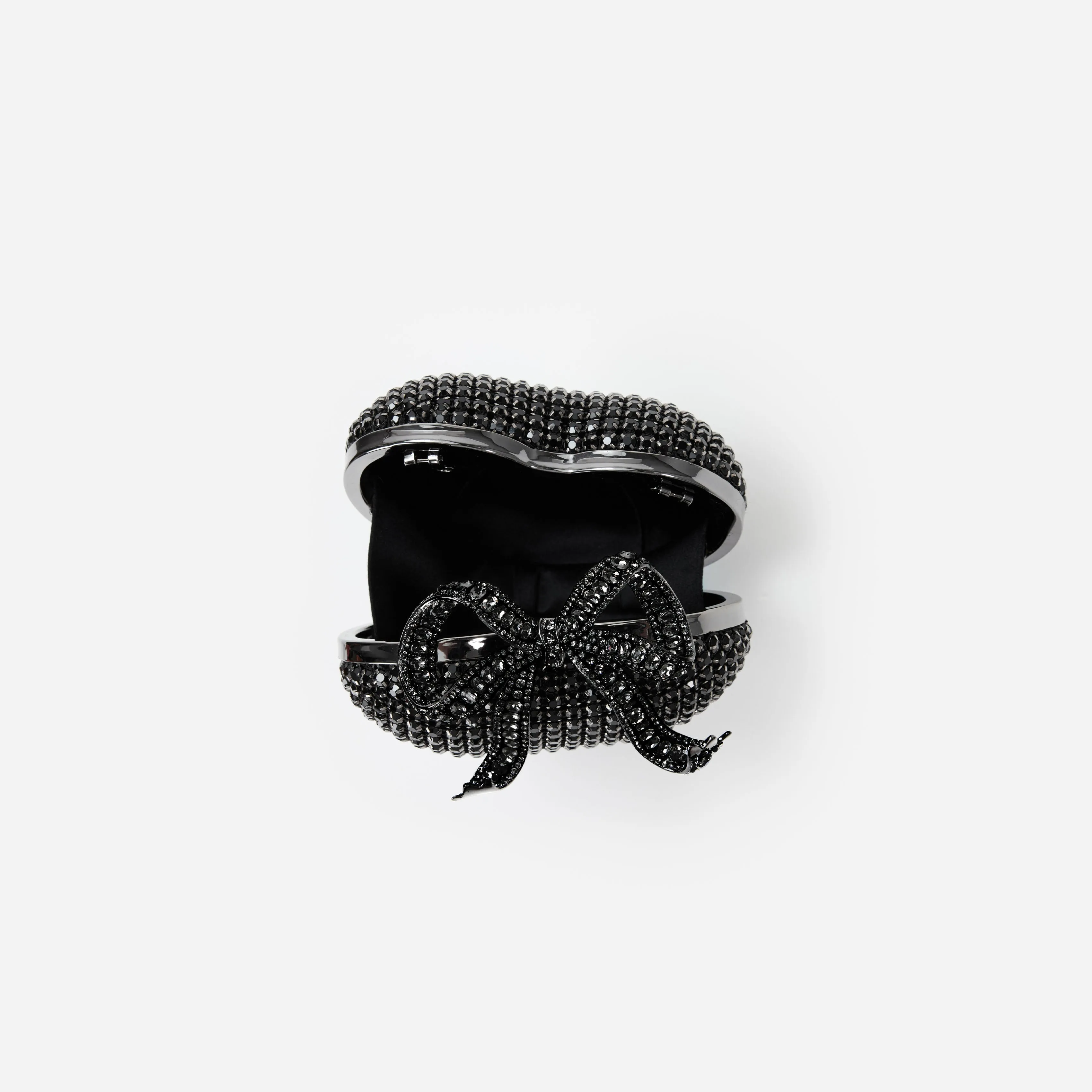 Black Crystal Heart Clutch sold by Self-Portrait product image thumbnail 5