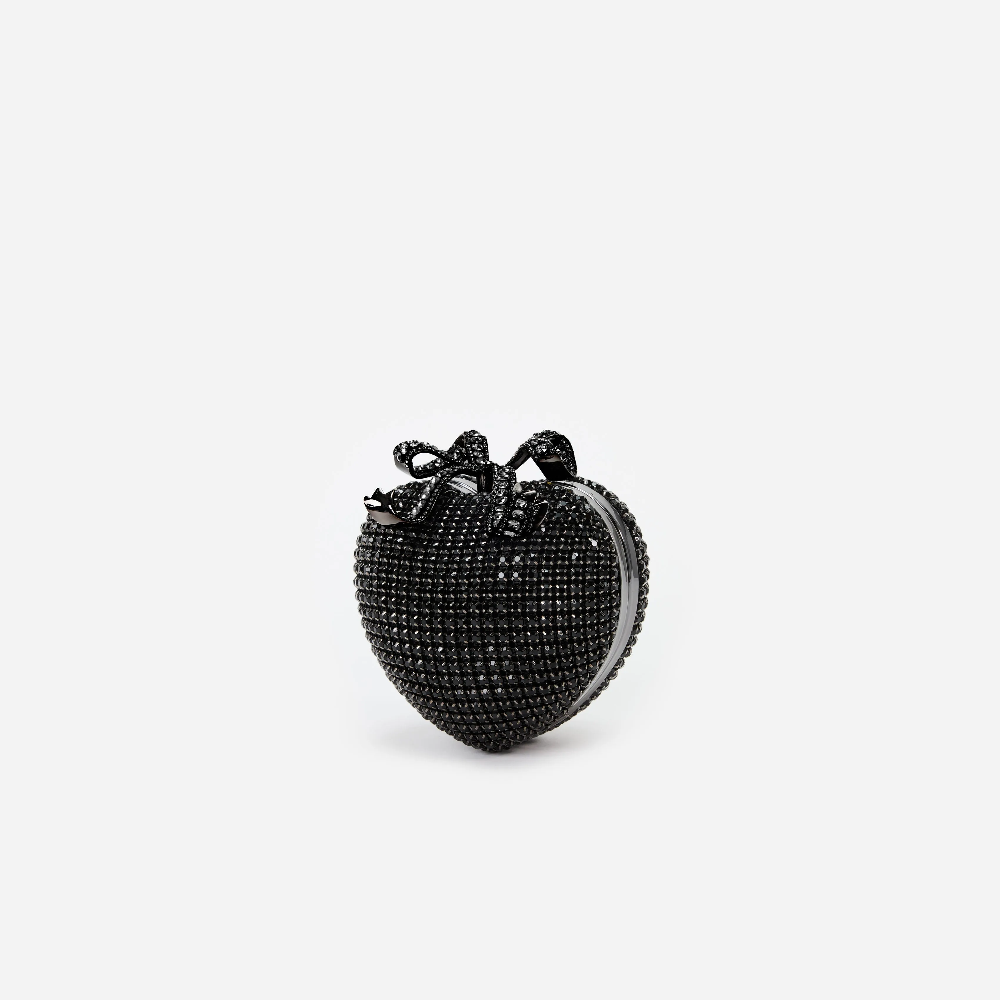 Black Crystal Heart Clutch sold by Self-Portrait product image thumbnail 2