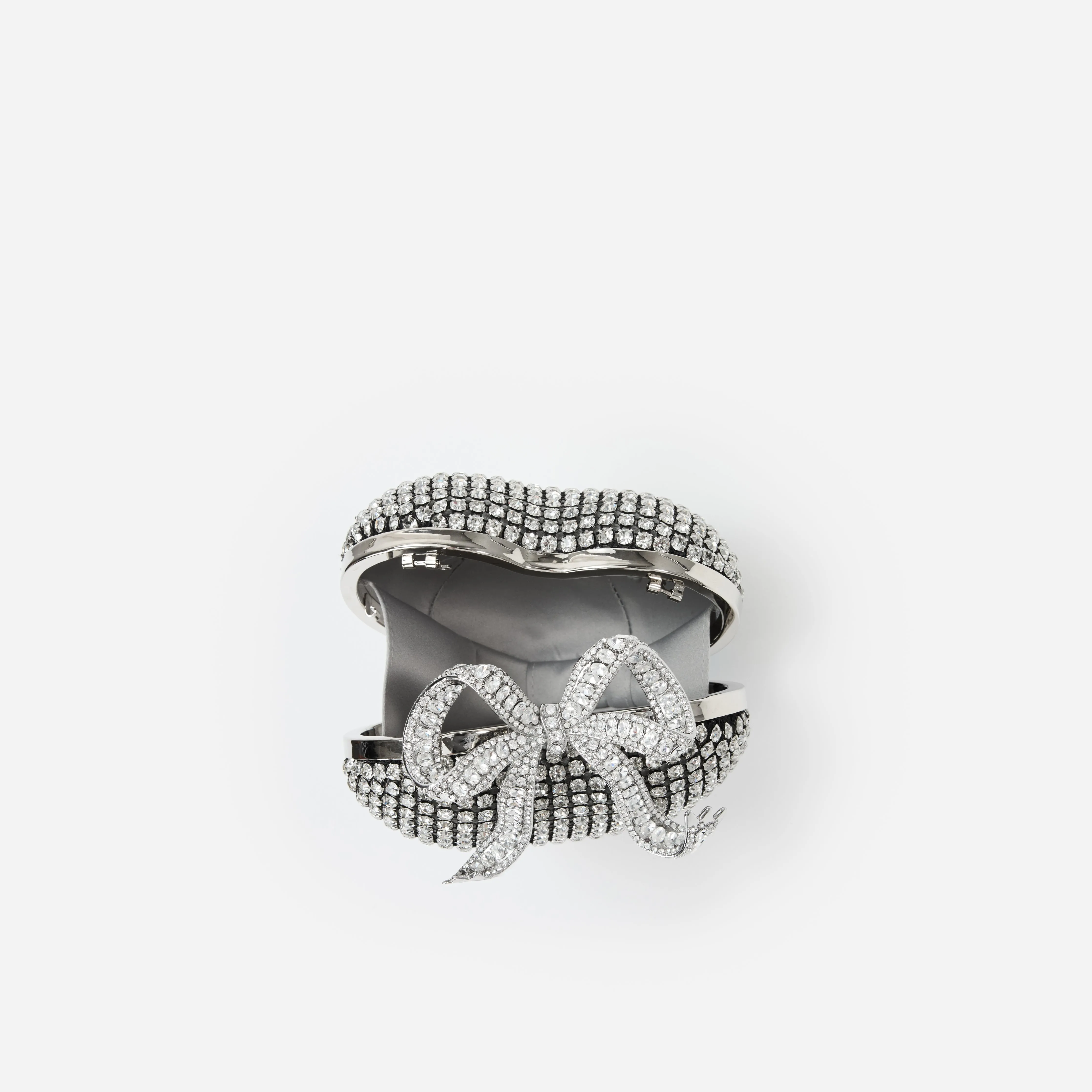 Silver Crystal Heart Clutch sold by Self-Portrait product image thumbnail 5