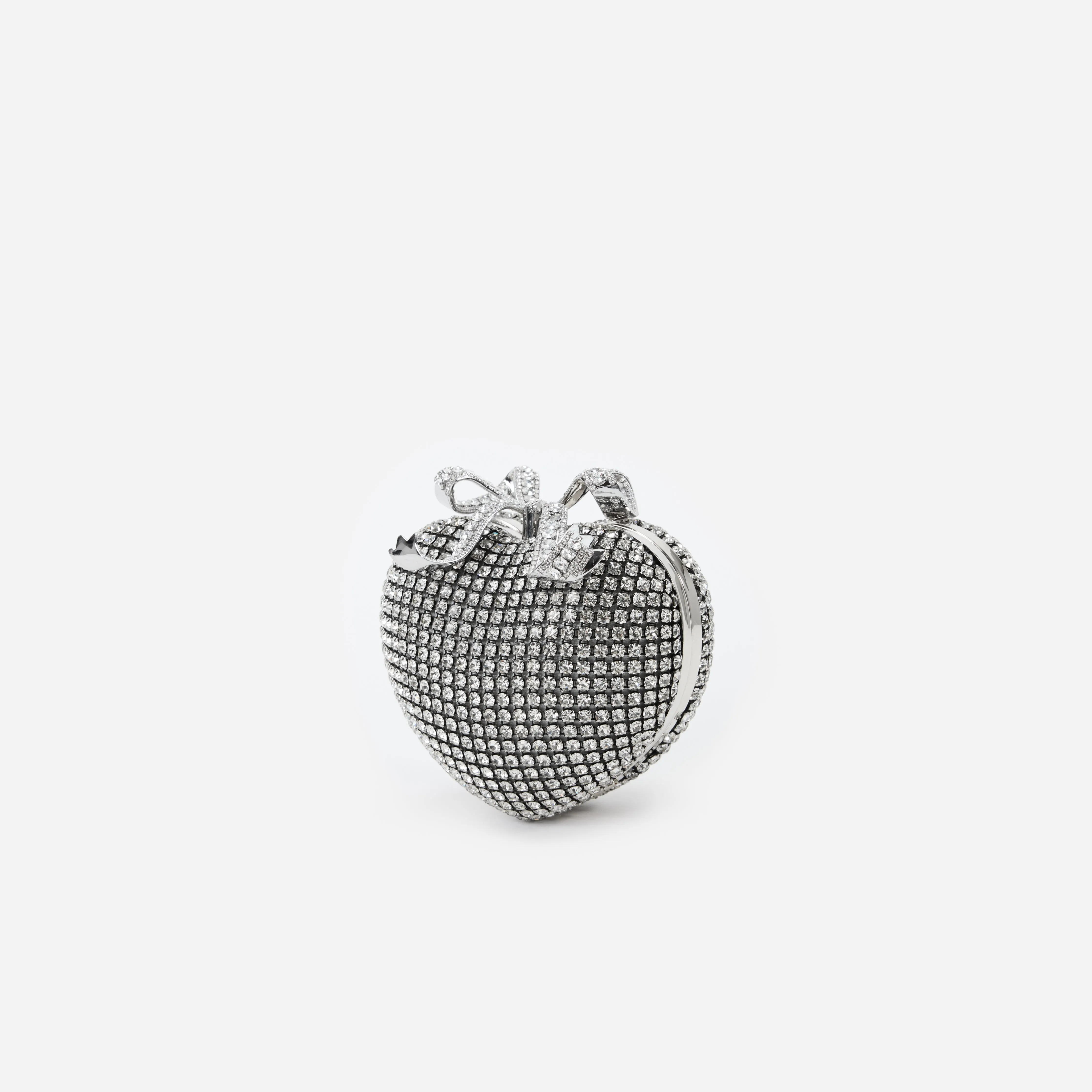 Silver Crystal Heart Clutch sold by Self-Portrait product image thumbnail 2