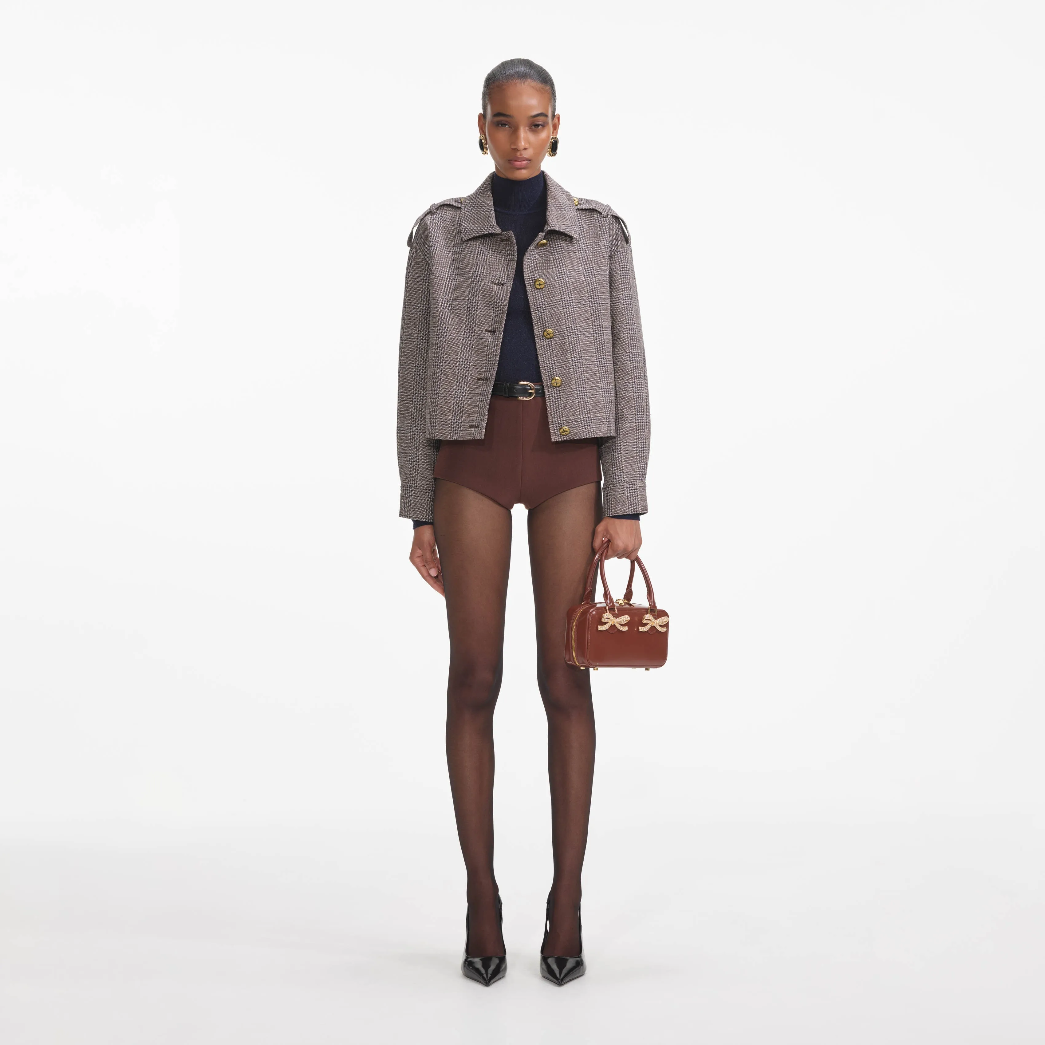 Brown Check Jacket sold by Self-Portrait