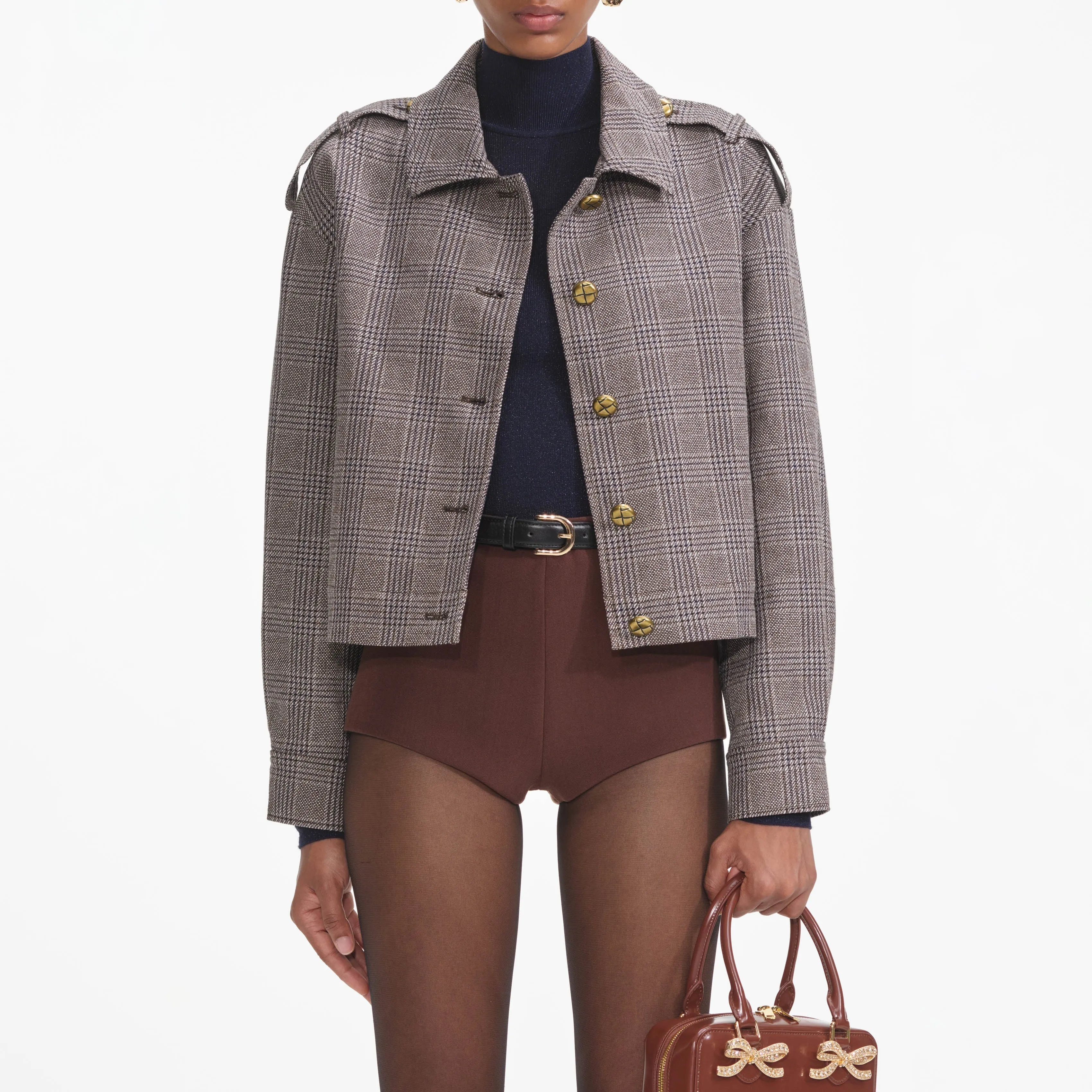 Brown Check Jacket sold by Self-Portrait product image thumbnail 4