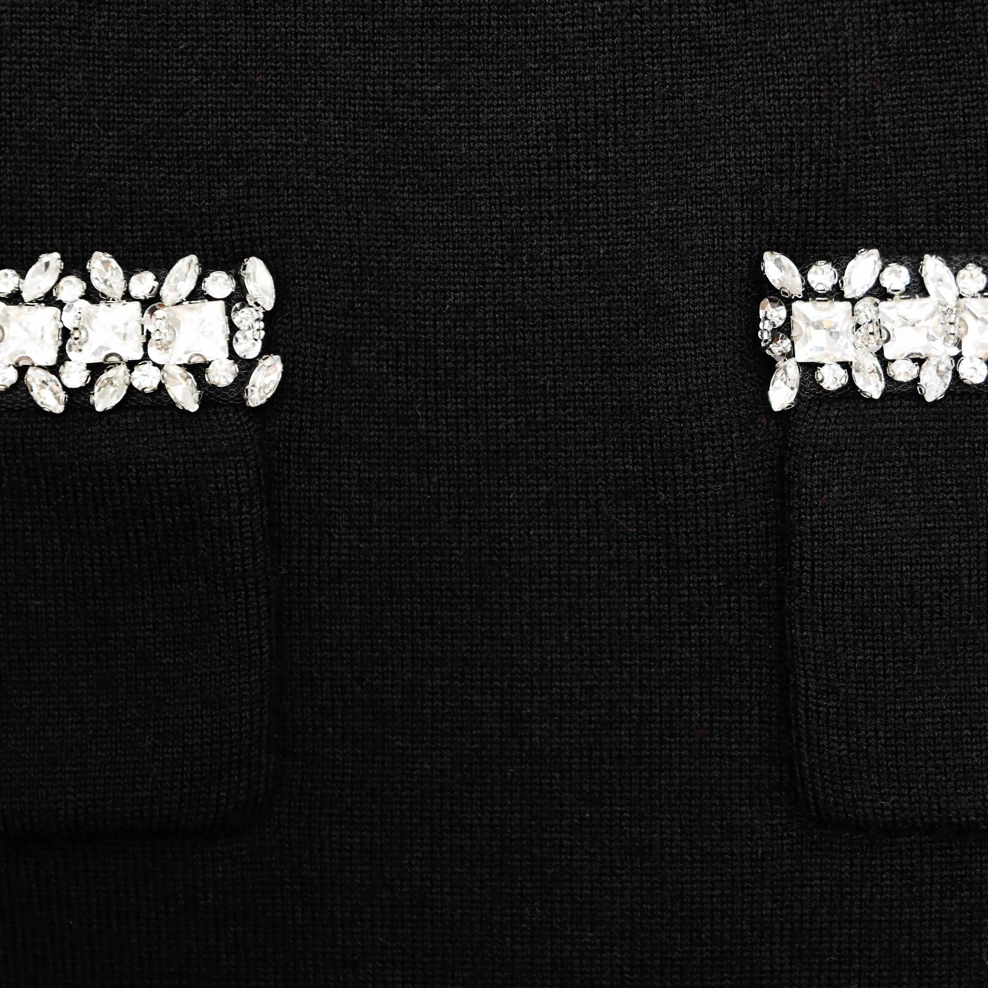 Black Knit Embellished Mini Skirt sold by Self-Portrait product image thumbnail 5