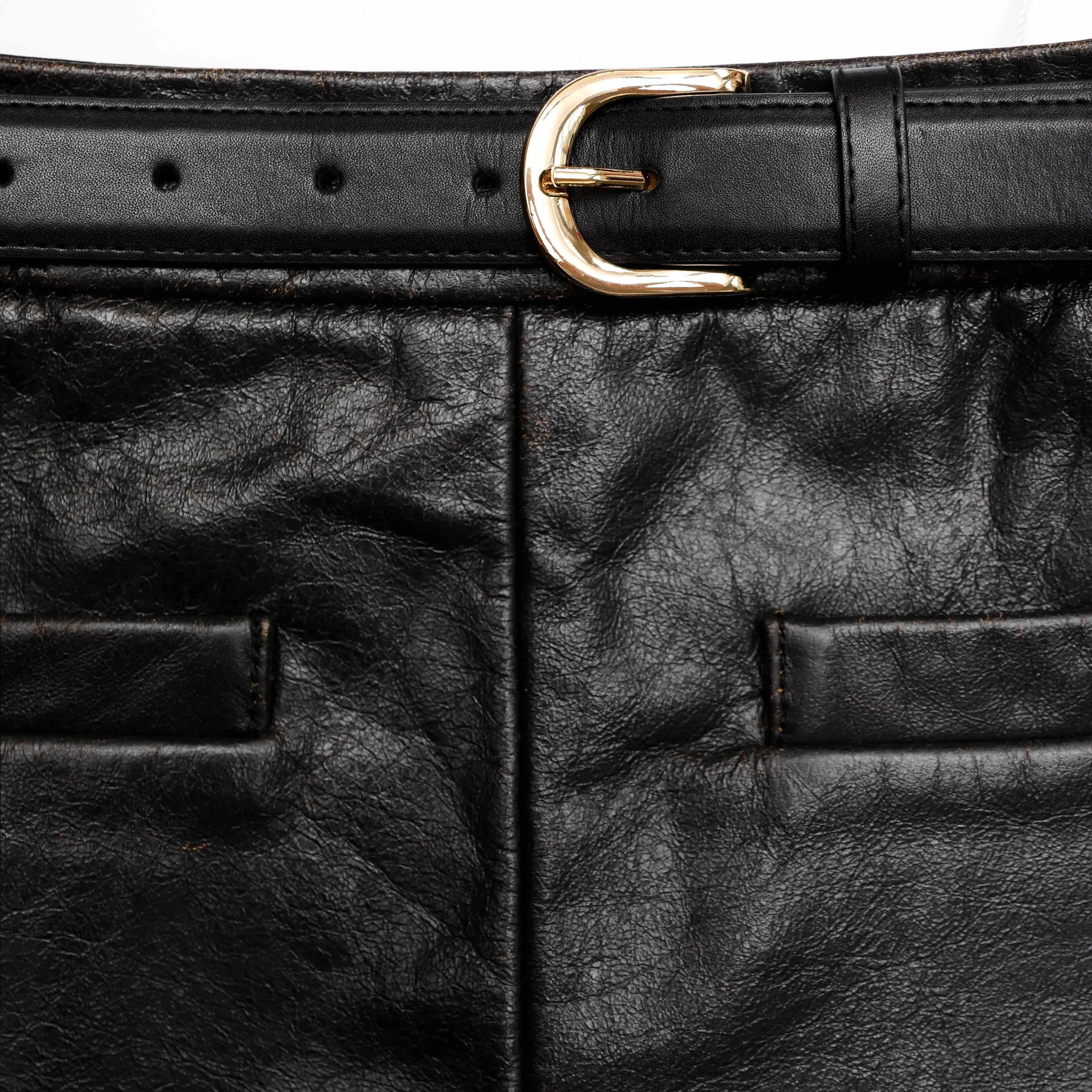 Black Leather Mini Skirt sold by Self-Portrait product image thumbnail 5