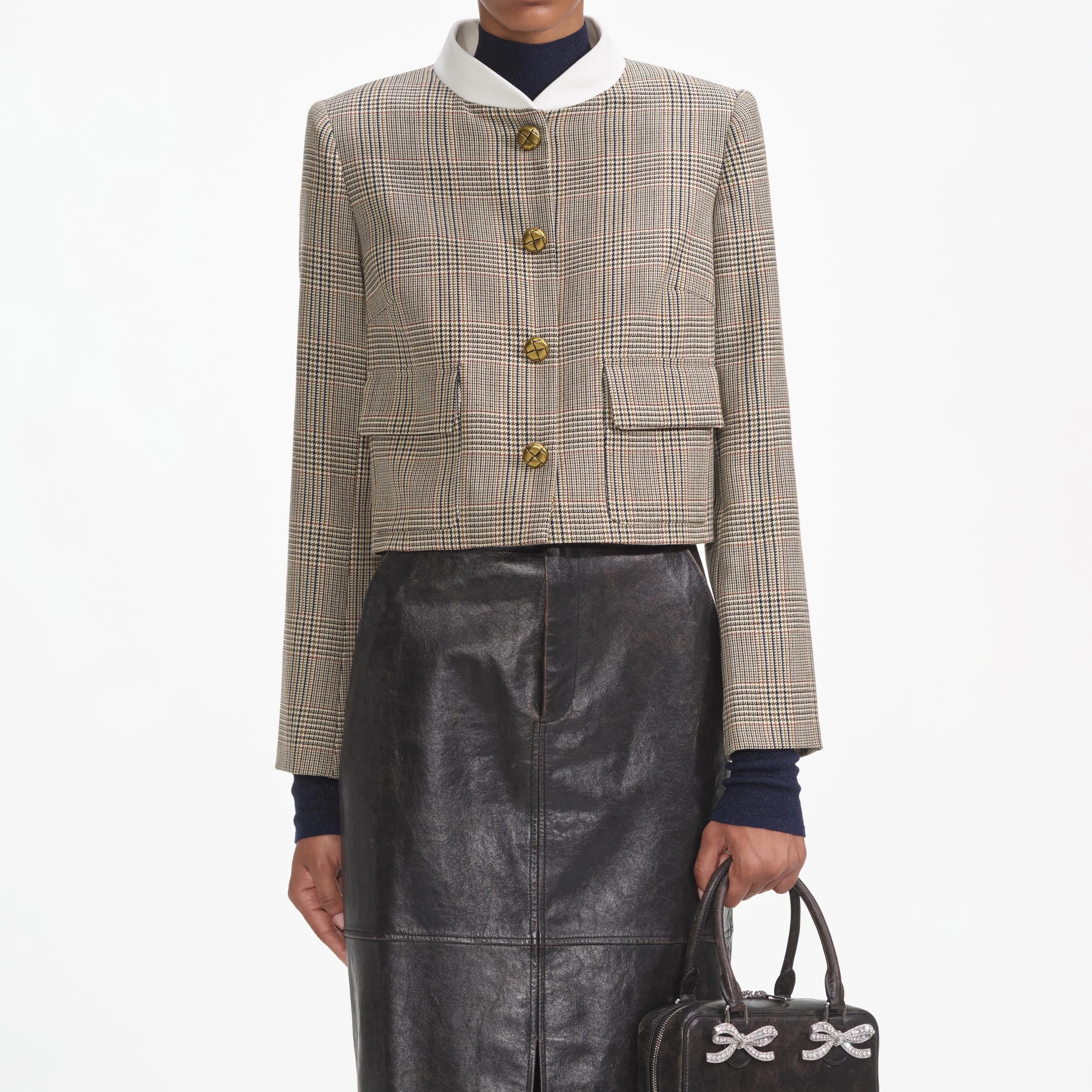 Check Wool Jacket sold by Self-Portrait product image thumbnail 4