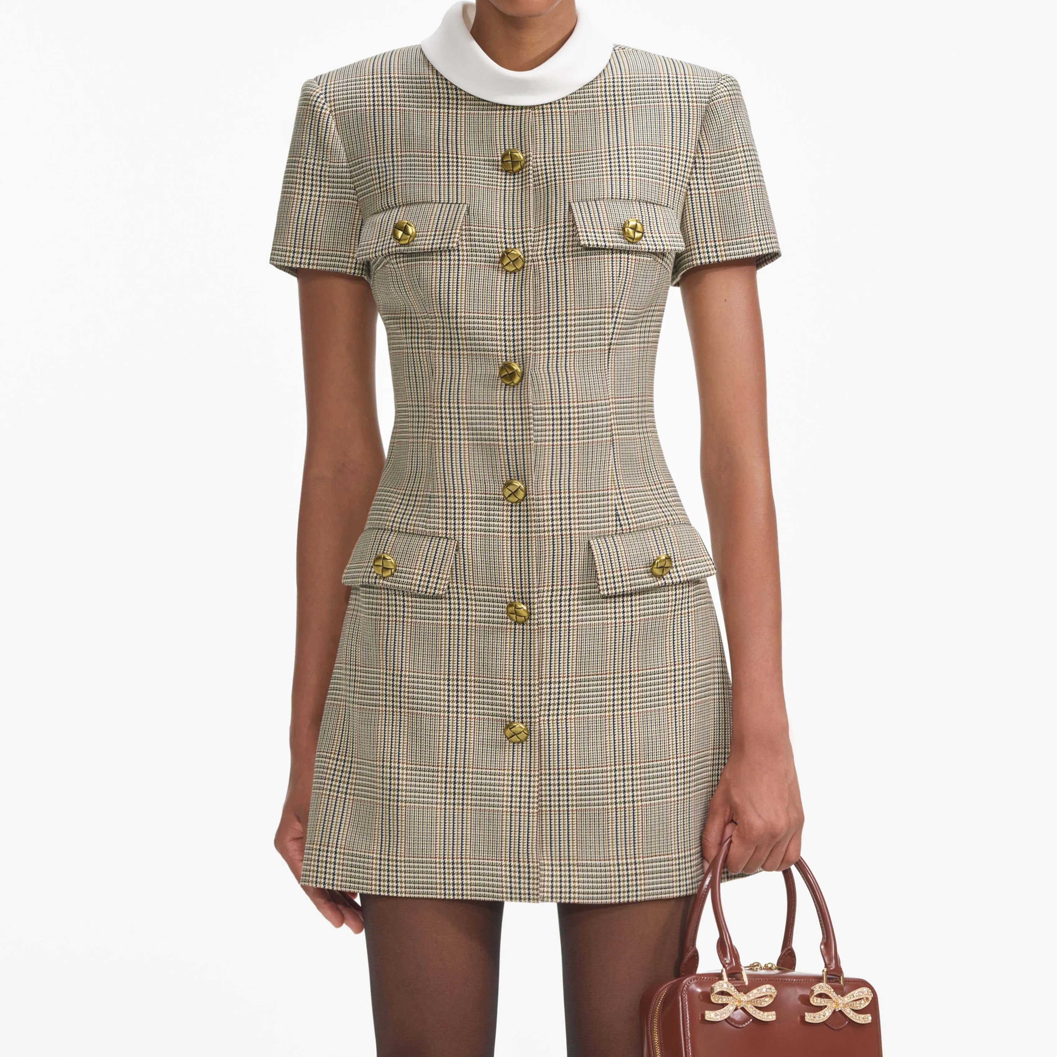 Check Wool Mini Dress sold by Self-Portrait product image thumbnail 5