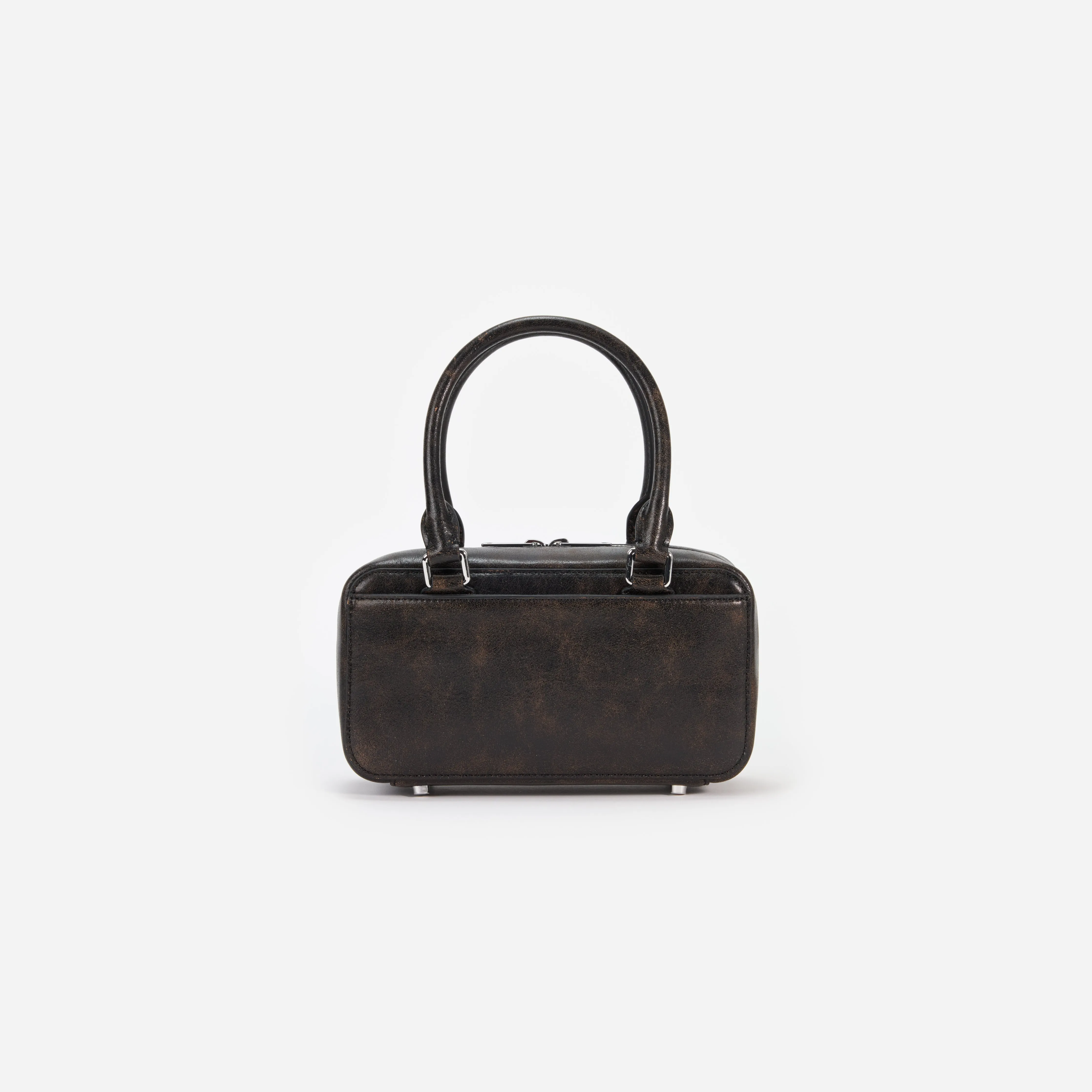 Black Distressed Leather Mini Tote Bag sold by Self-Portrait product image thumbnail 3