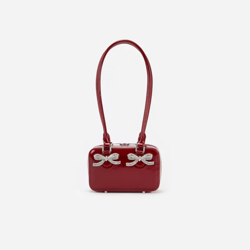 Burgundy Leather Shoulder Bag made by Self-Portrait