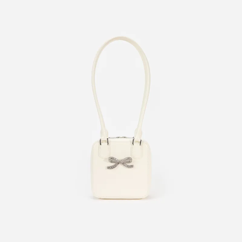 Cream Leather Square Shoulder Bag made by Self-Portrait