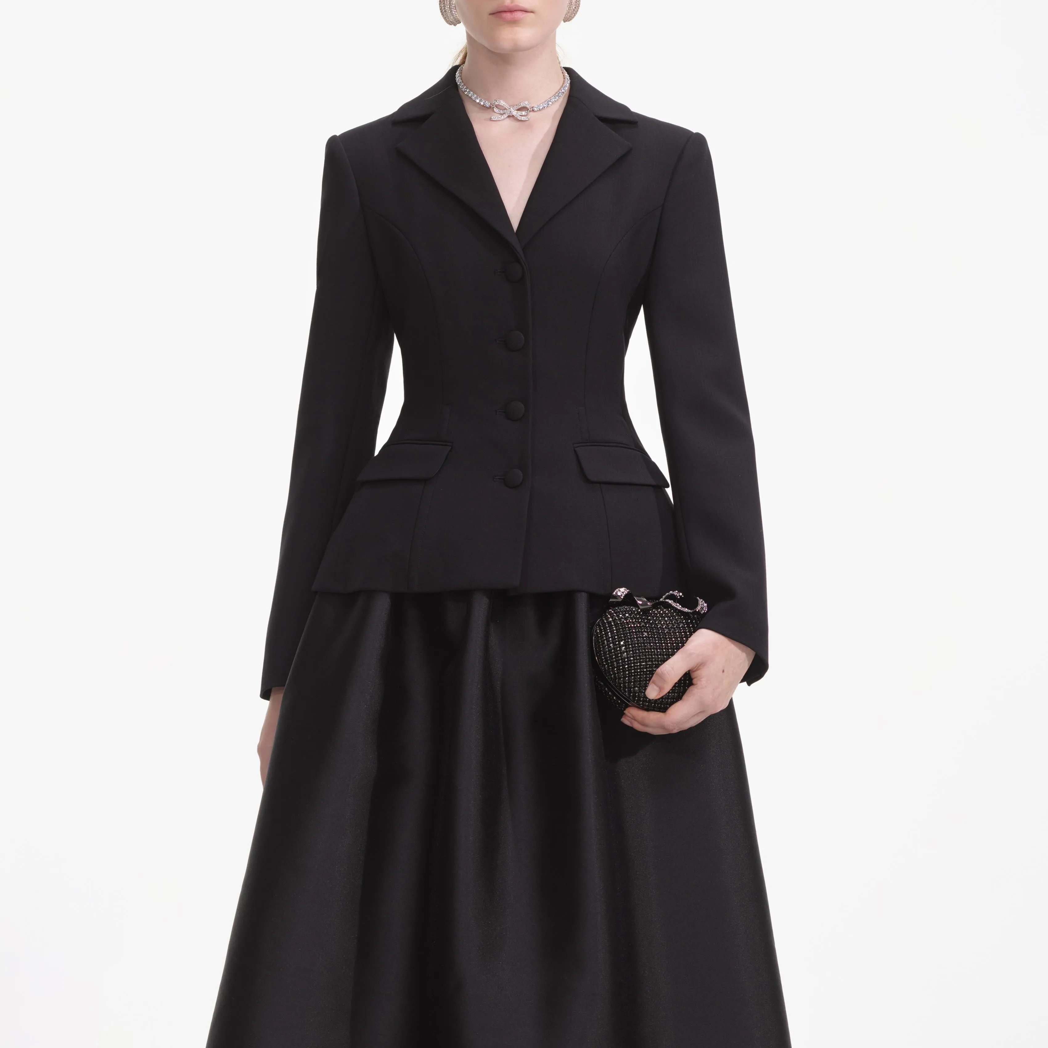 Black Tailored Midi Dress sold by Self-Portrait product image thumbnail 4