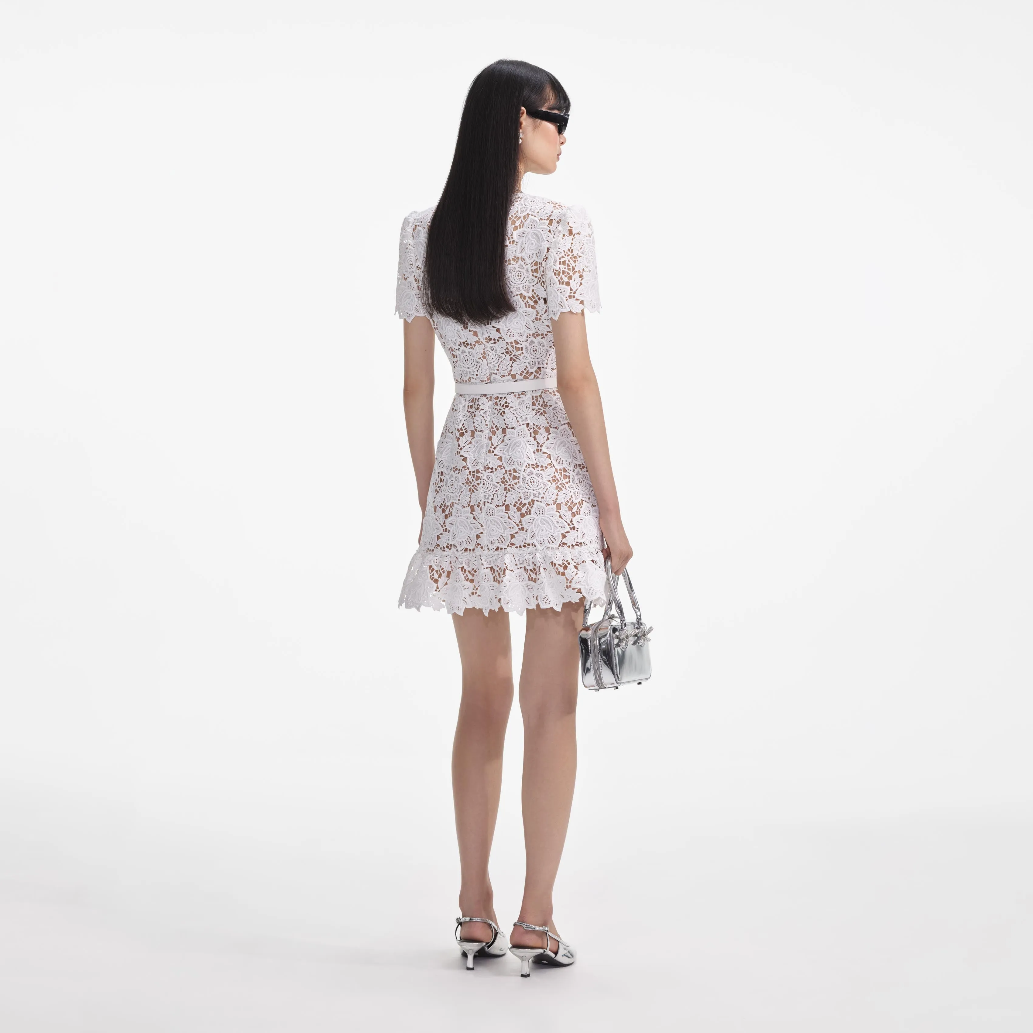 White Lace Mini Dress sold by Self-Portrait product image thumbnail 3