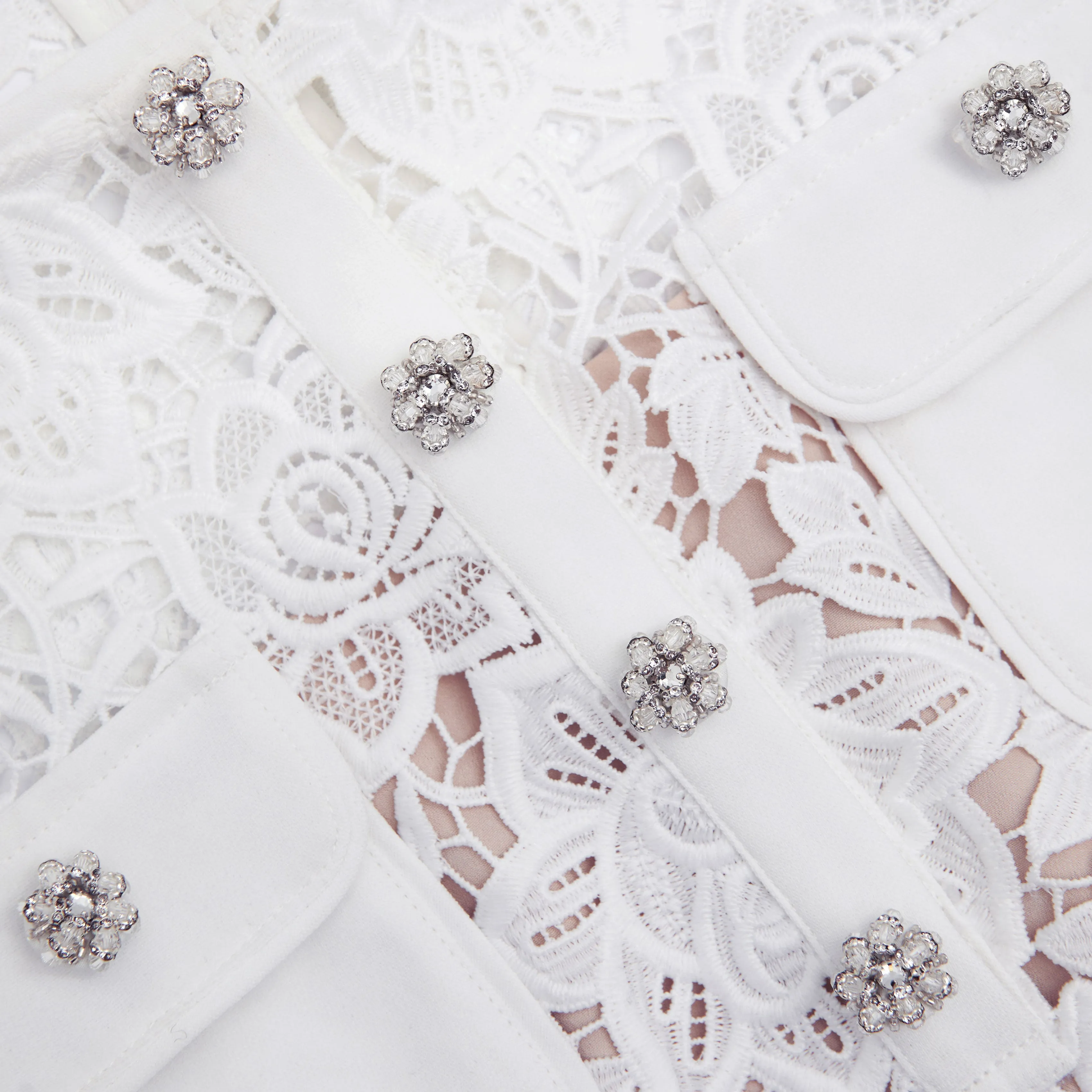 White Lace Mini Dress sold by Self-Portrait product image thumbnail 5