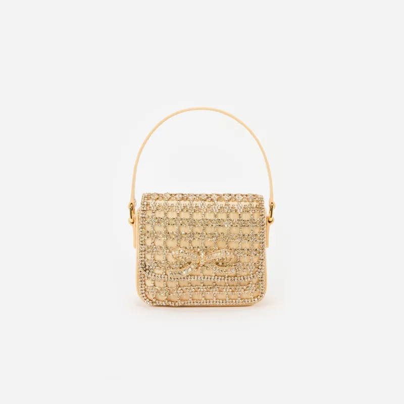 Gold Crystal Micro Bag made by Self-Portrait