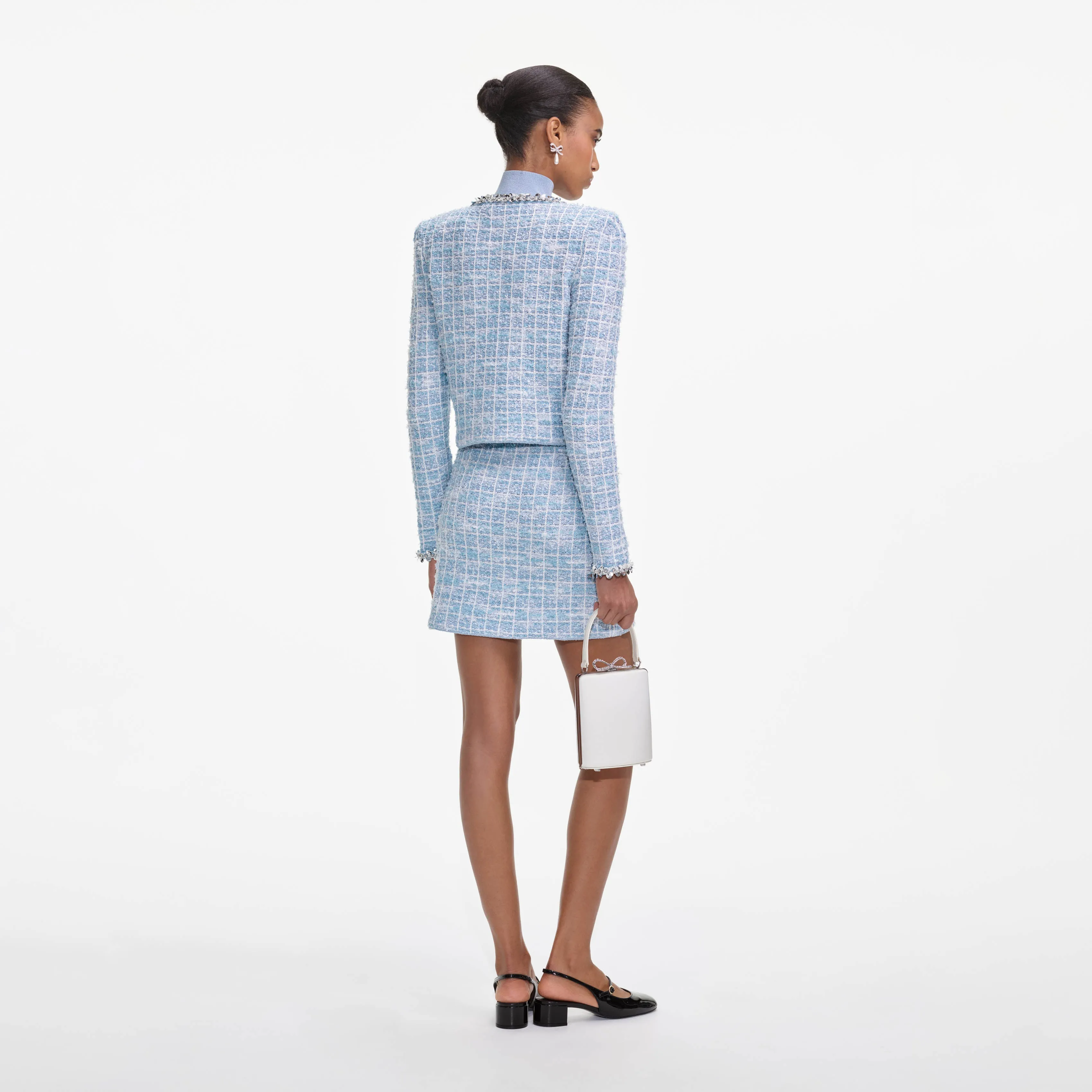 Blue Check Cardigan sold by Self-Portrait product image thumbnail 3