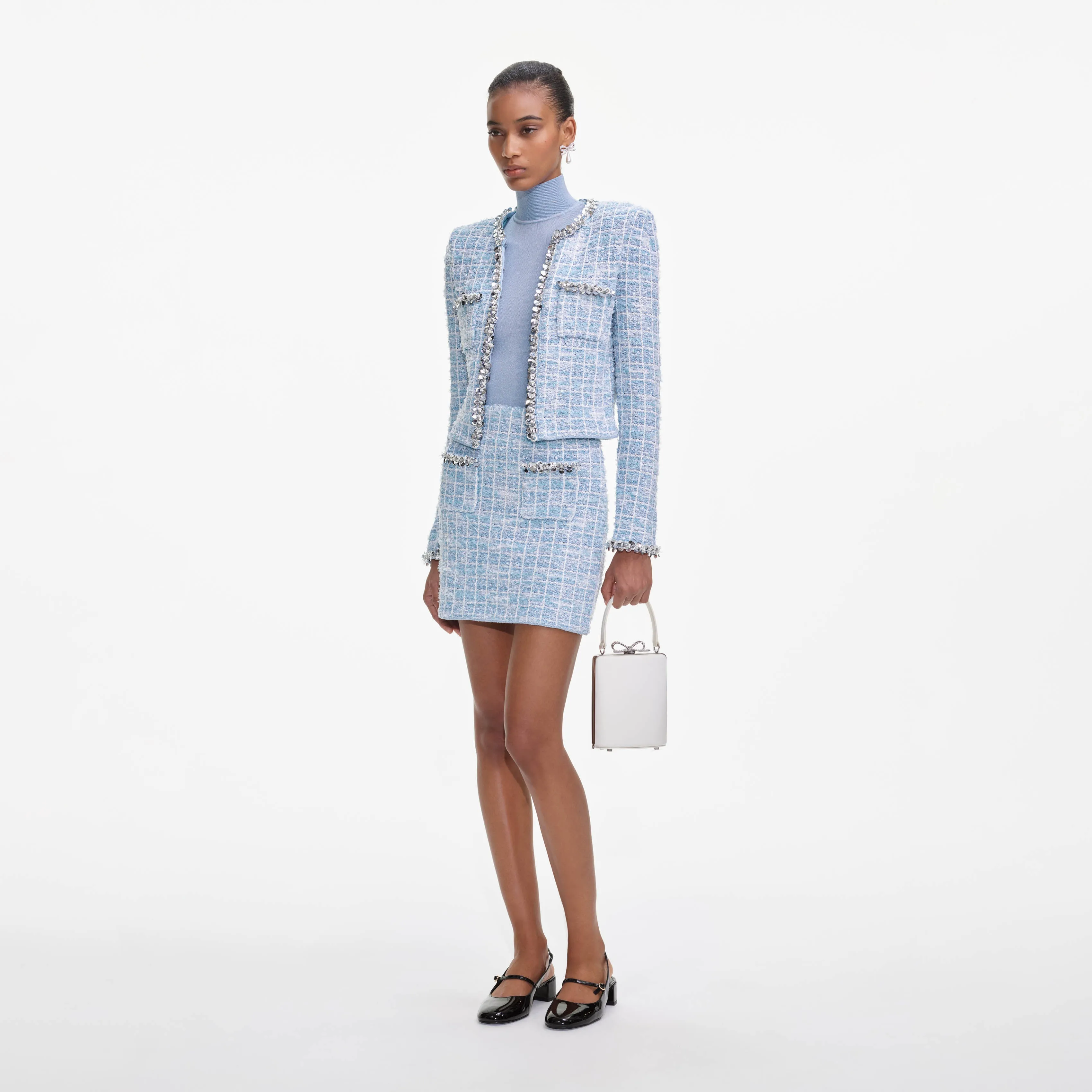 Blue Check Cardigan sold by Self-Portrait product image thumbnail 2