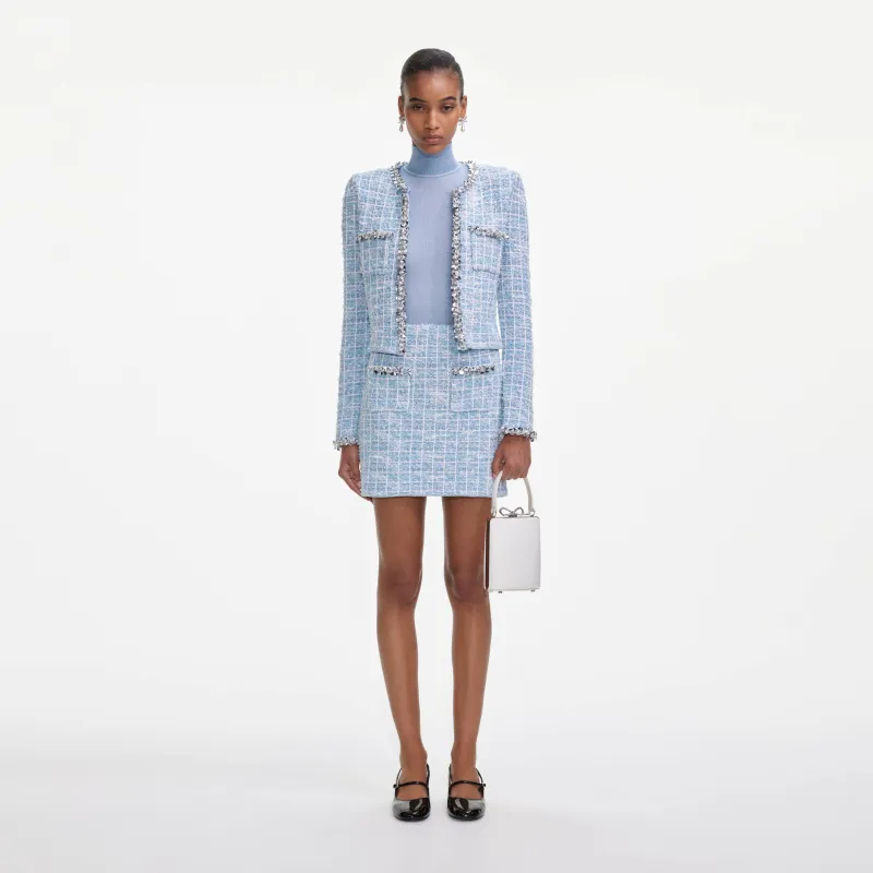 Blue Check Cardigan made by Self-Portrait