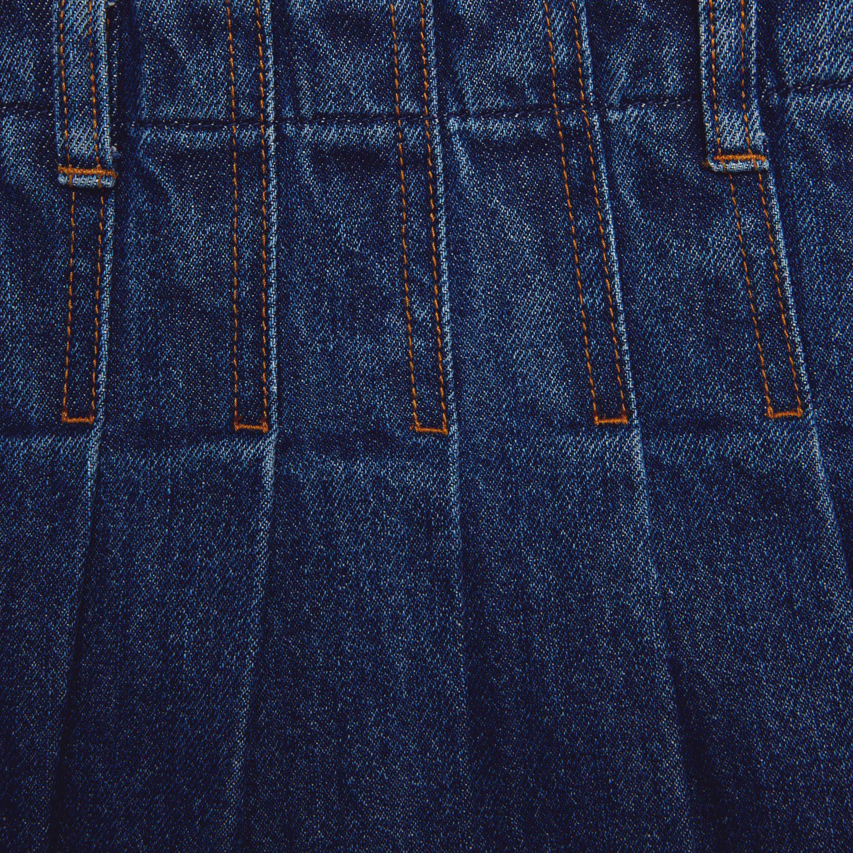 Pleated Denim Midi Skirt sold by Self-Portrait product image thumbnail 5