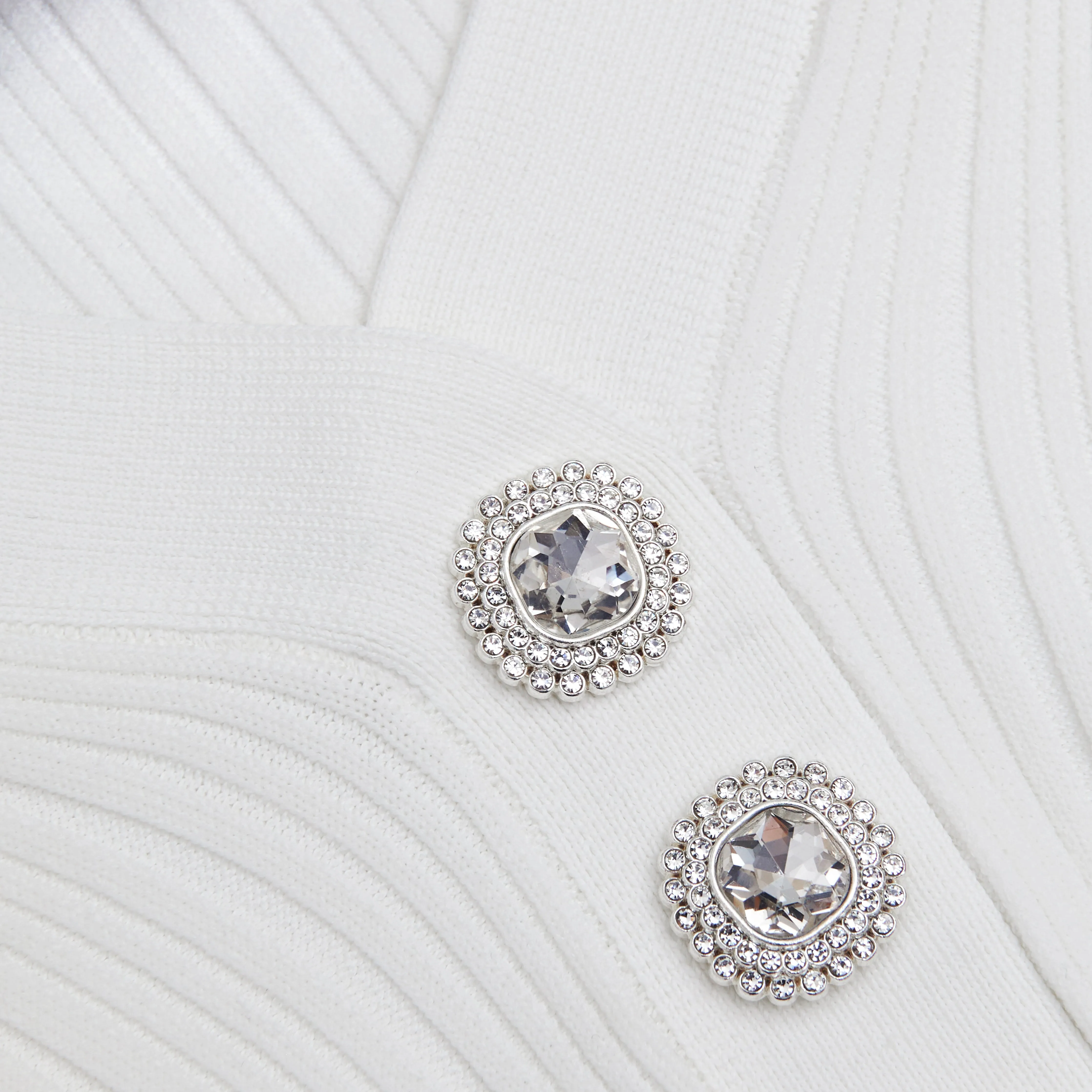 White Ribbed Knit Mini Dress sold by Self-Portrait product image thumbnail 5
