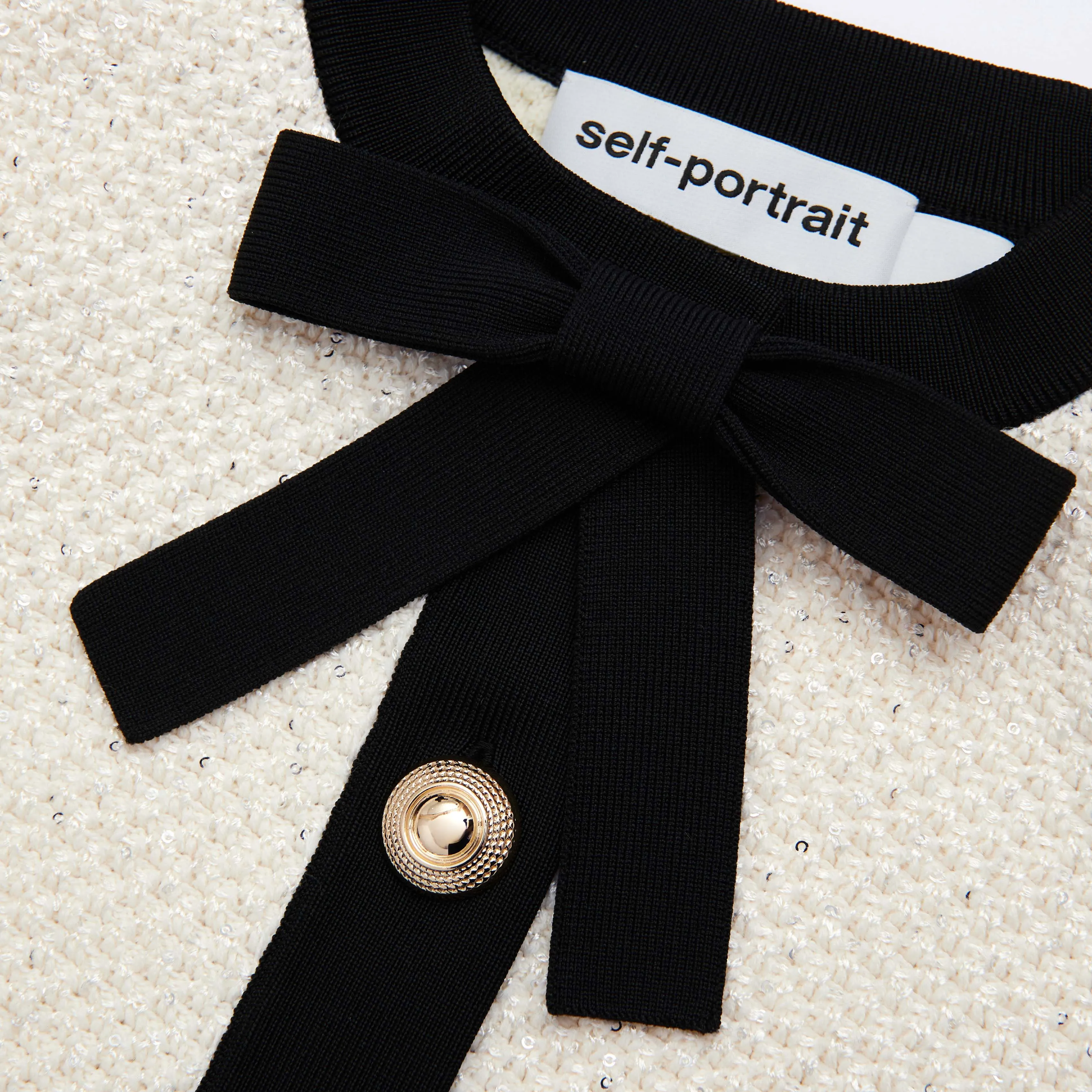 Cream Sequin Knit Mini Skirt sold by Self-Portrait product image thumbnail 5