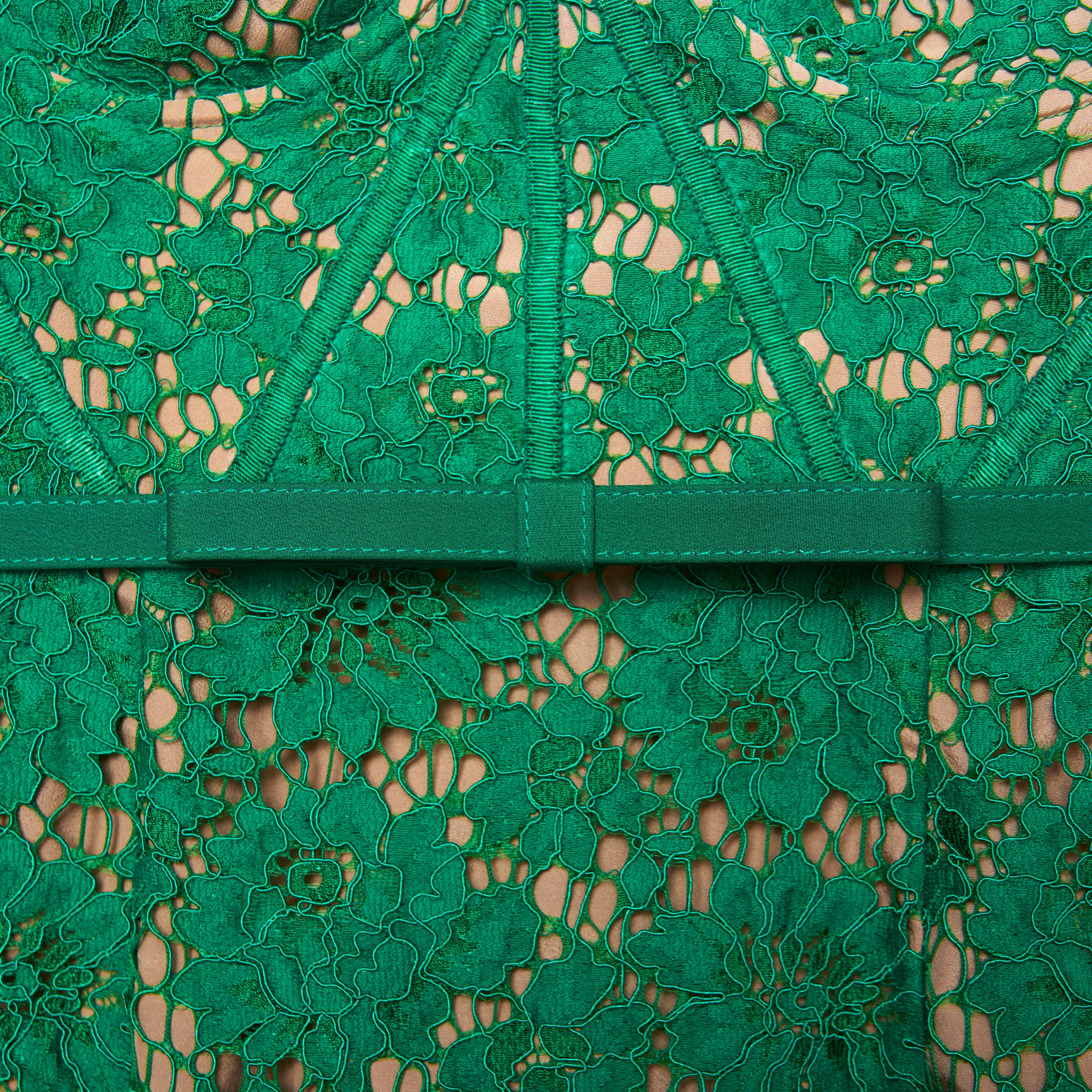Green Fine Lace Midi Dress sold by Self-Portrait product image thumbnail 5