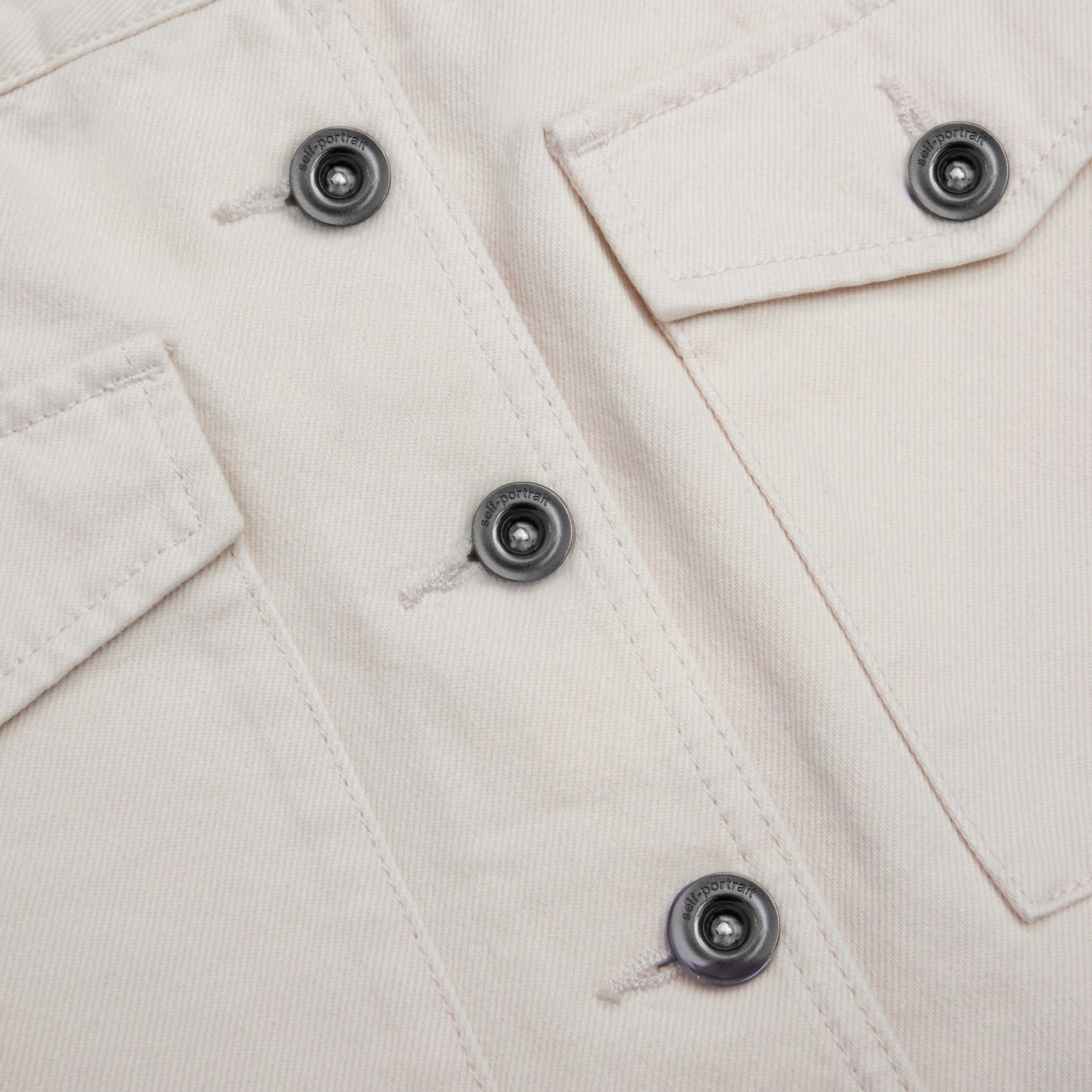 Cream Denim Midi Skirt sold by Self-Portrait product image thumbnail 5