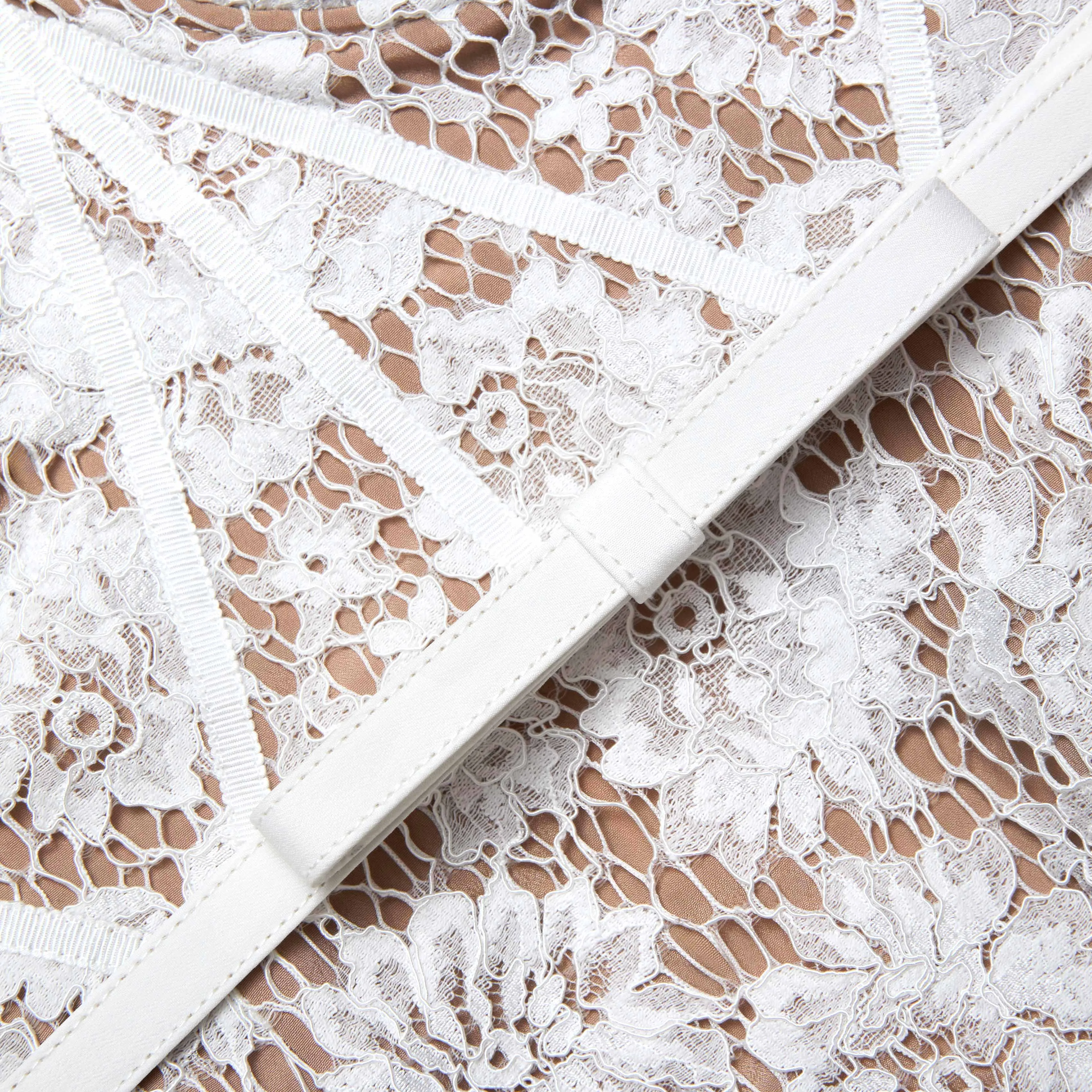 White Fine Lace Midi Dress sold by Self-Portrait product image thumbnail 5