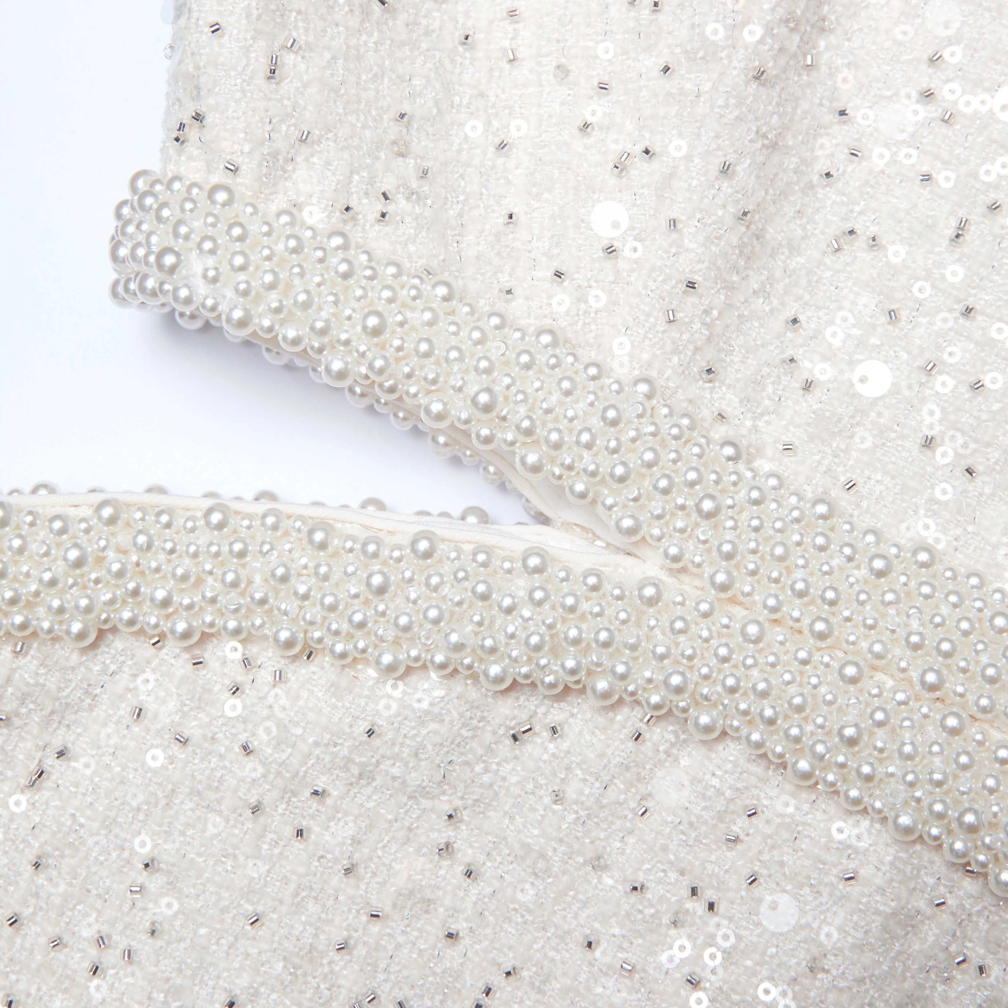 Cream Boucle Pearl Mini Dress sold by Self-Portrait product image thumbnail 5