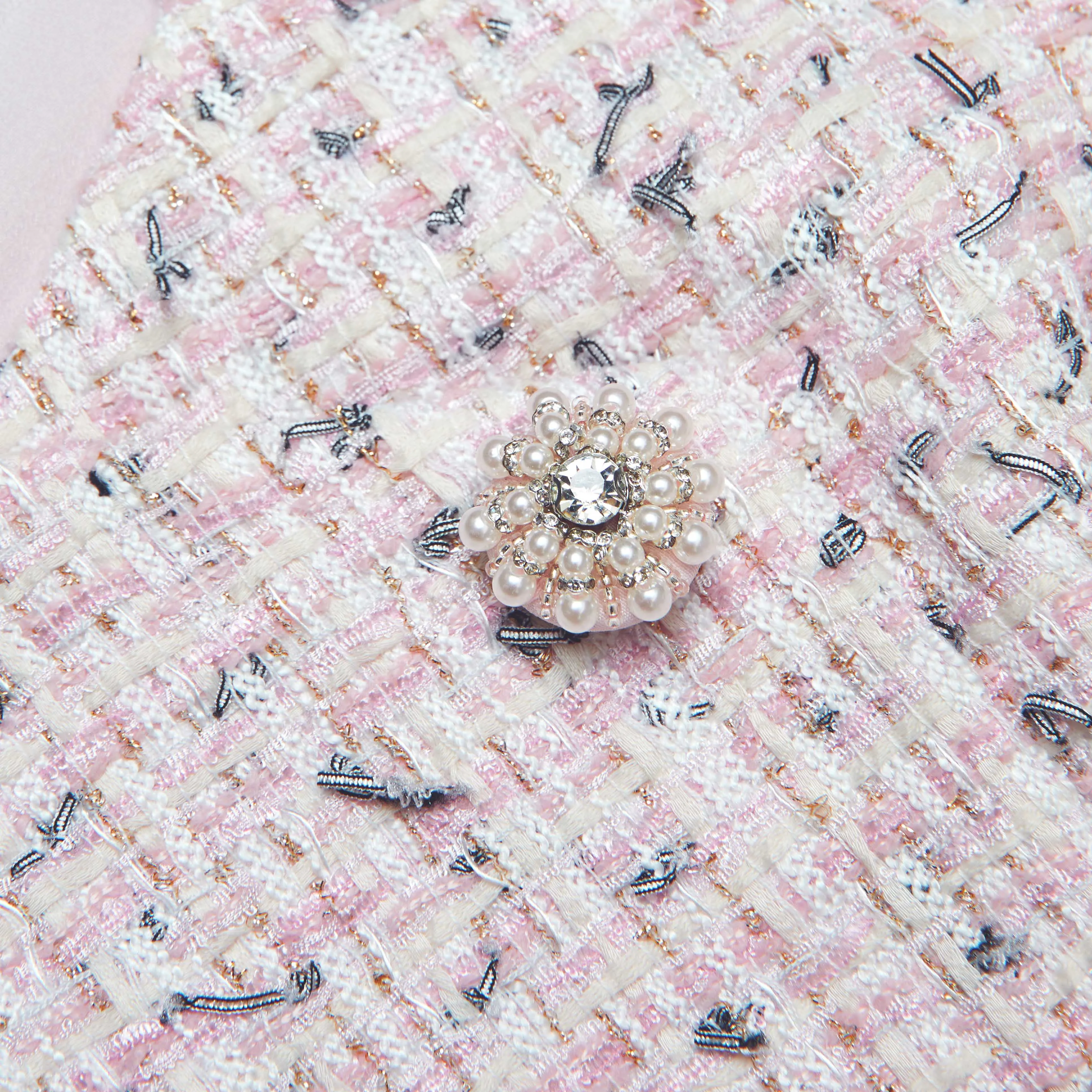 Pink Boucle Pearl Midi Dress sold by Self-Portrait product image thumbnail 5