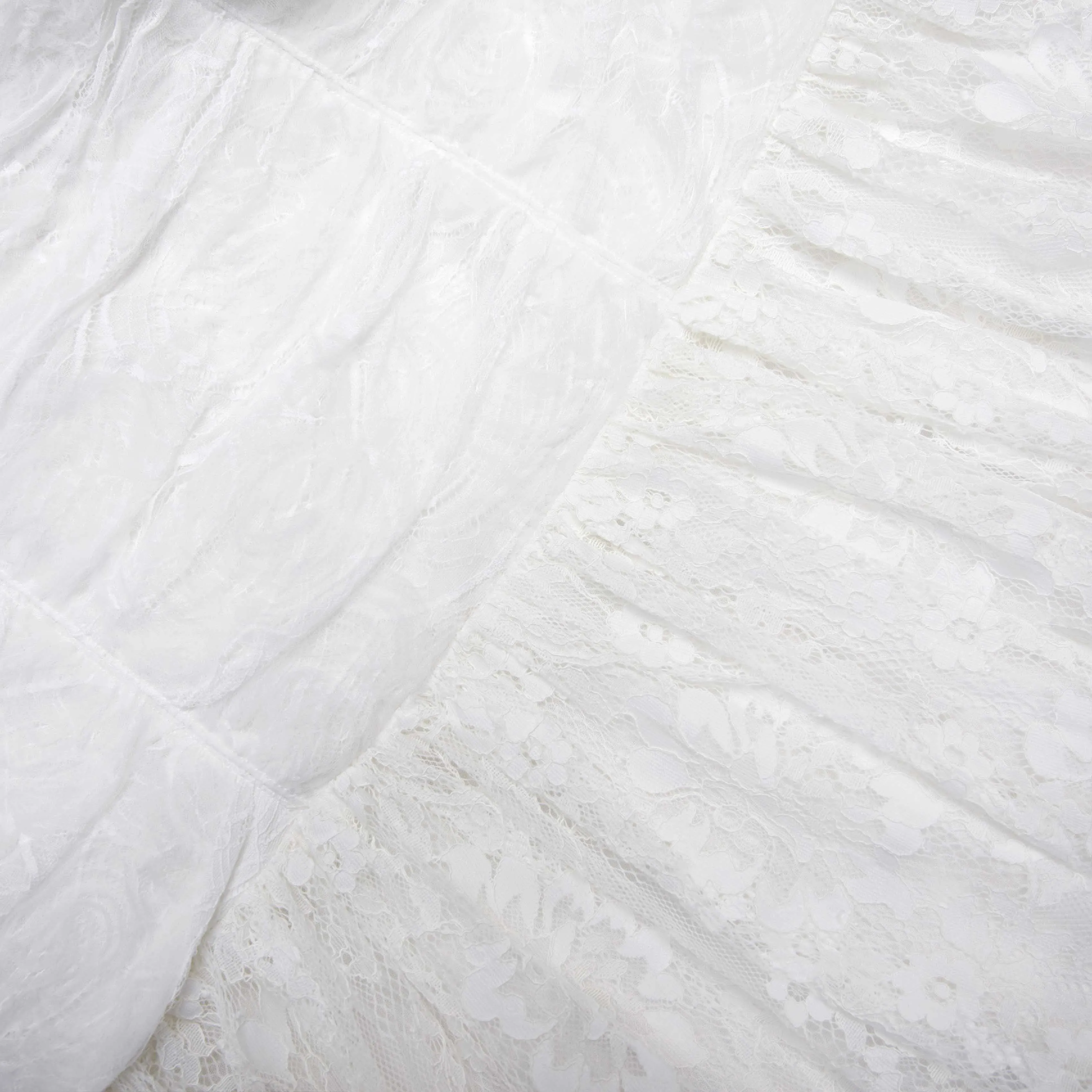 White Tulle Lace Gathered Midi Dress sold by Self-Portrait product image thumbnail 5