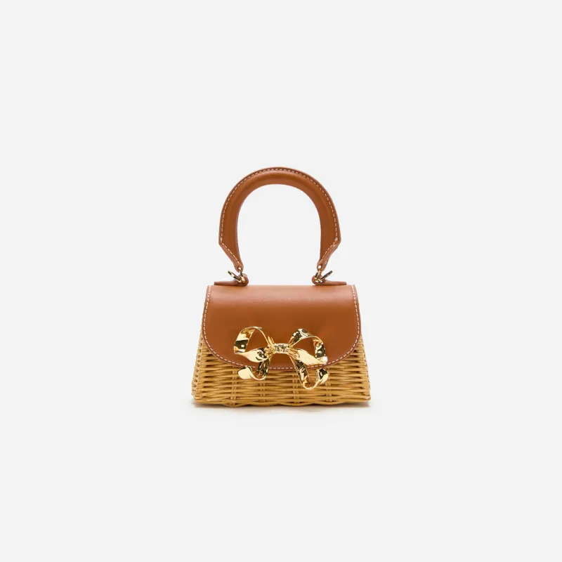 Rattan Micro Bow Bag made by Self-Portrait